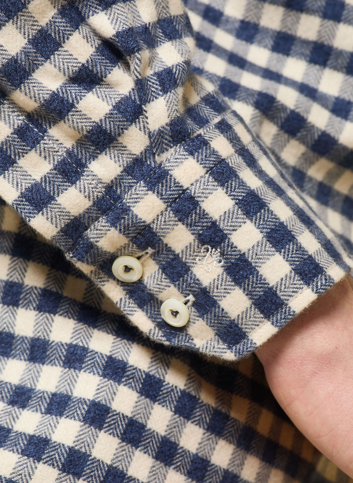 van Laack Flanellhemd VL-ROY-TFK Tailor Fit: DUNKELBLAU / WEISS