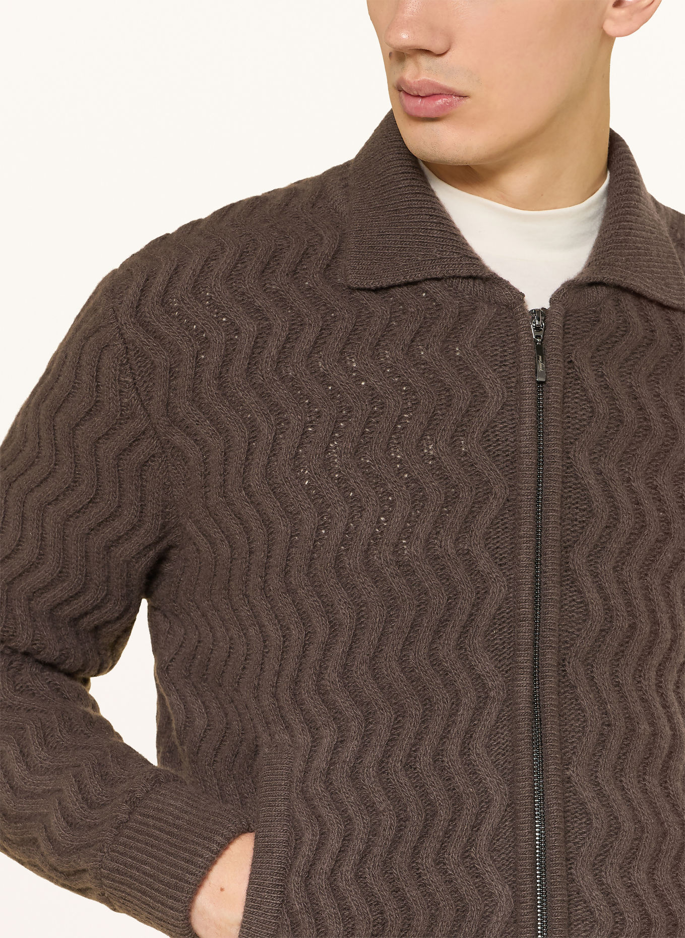 van Laack Cardigan VL-SEDRO-XX: DARK BROWN