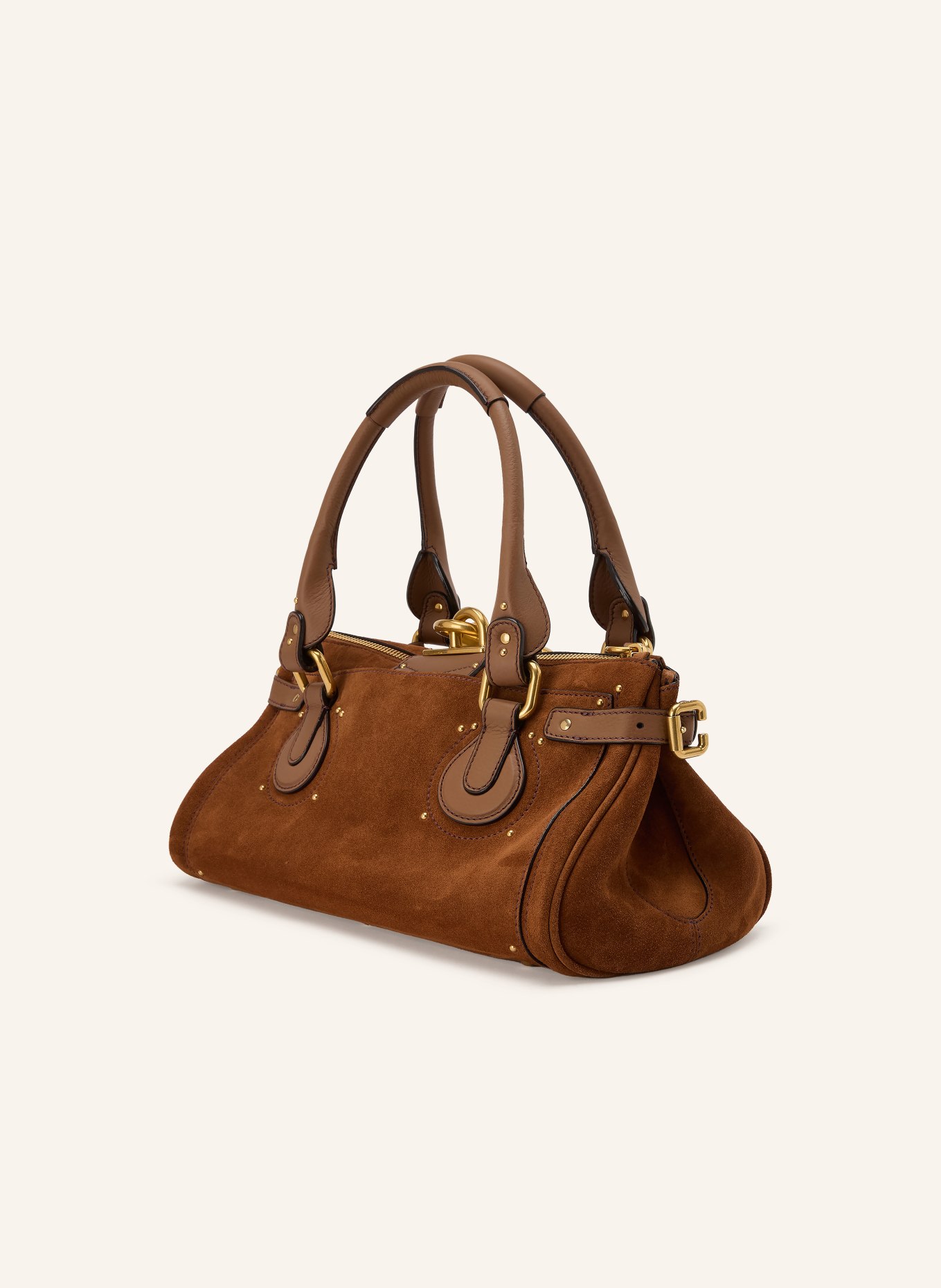 Chloé Torebka PADDINGTON z nitami: 206 Vintage Brown