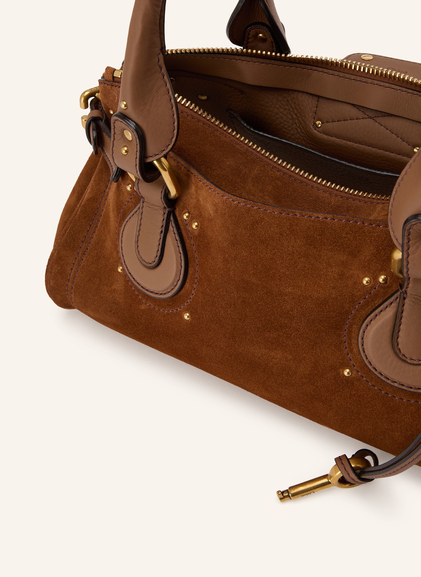 Chloé Torebka PADDINGTON z nitami: 206 Vintage Brown