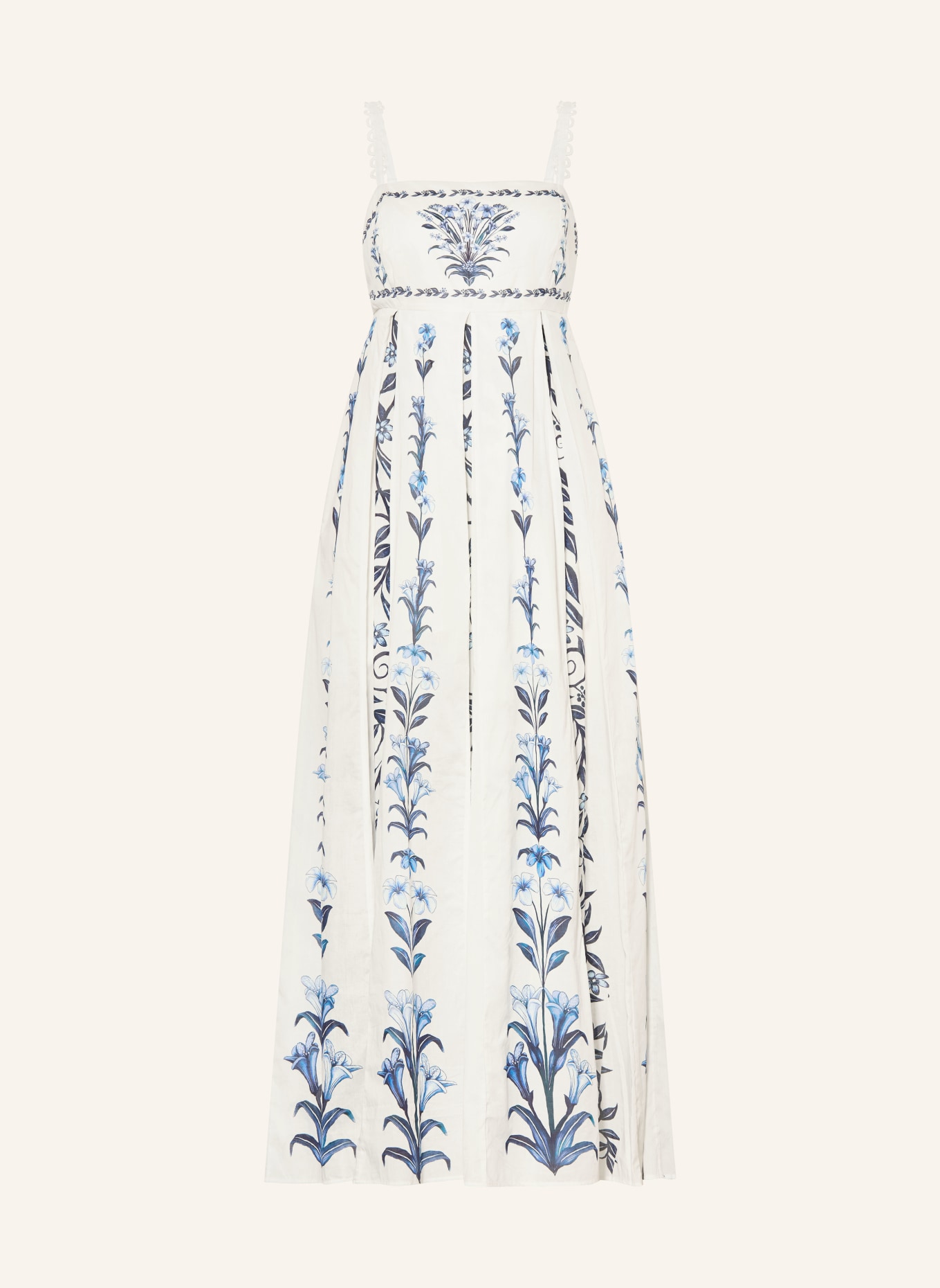 FARM RIO Dress: WHITE / BLUE