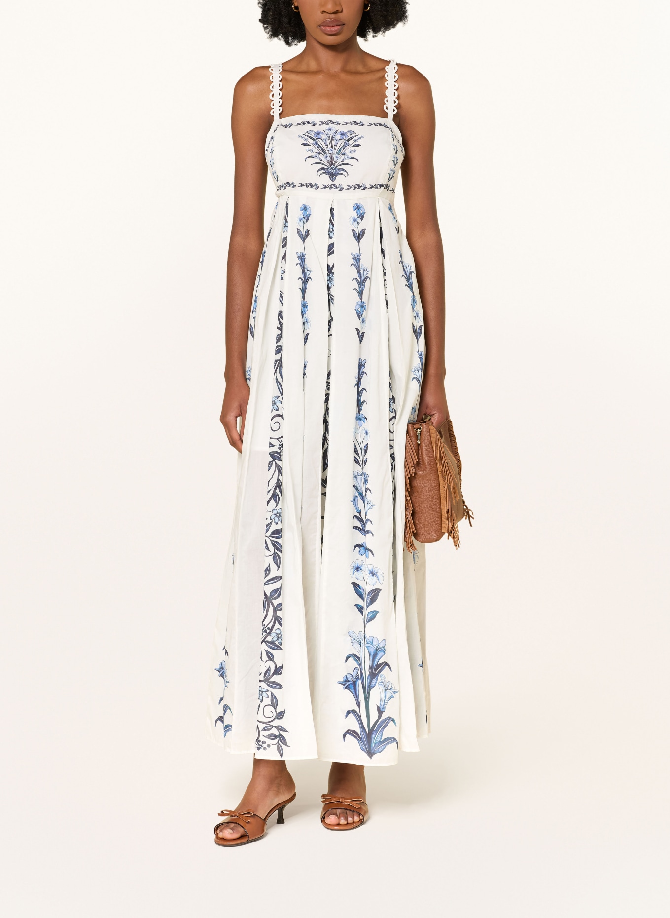 FARM RIO Dress: WHITE / BLUE