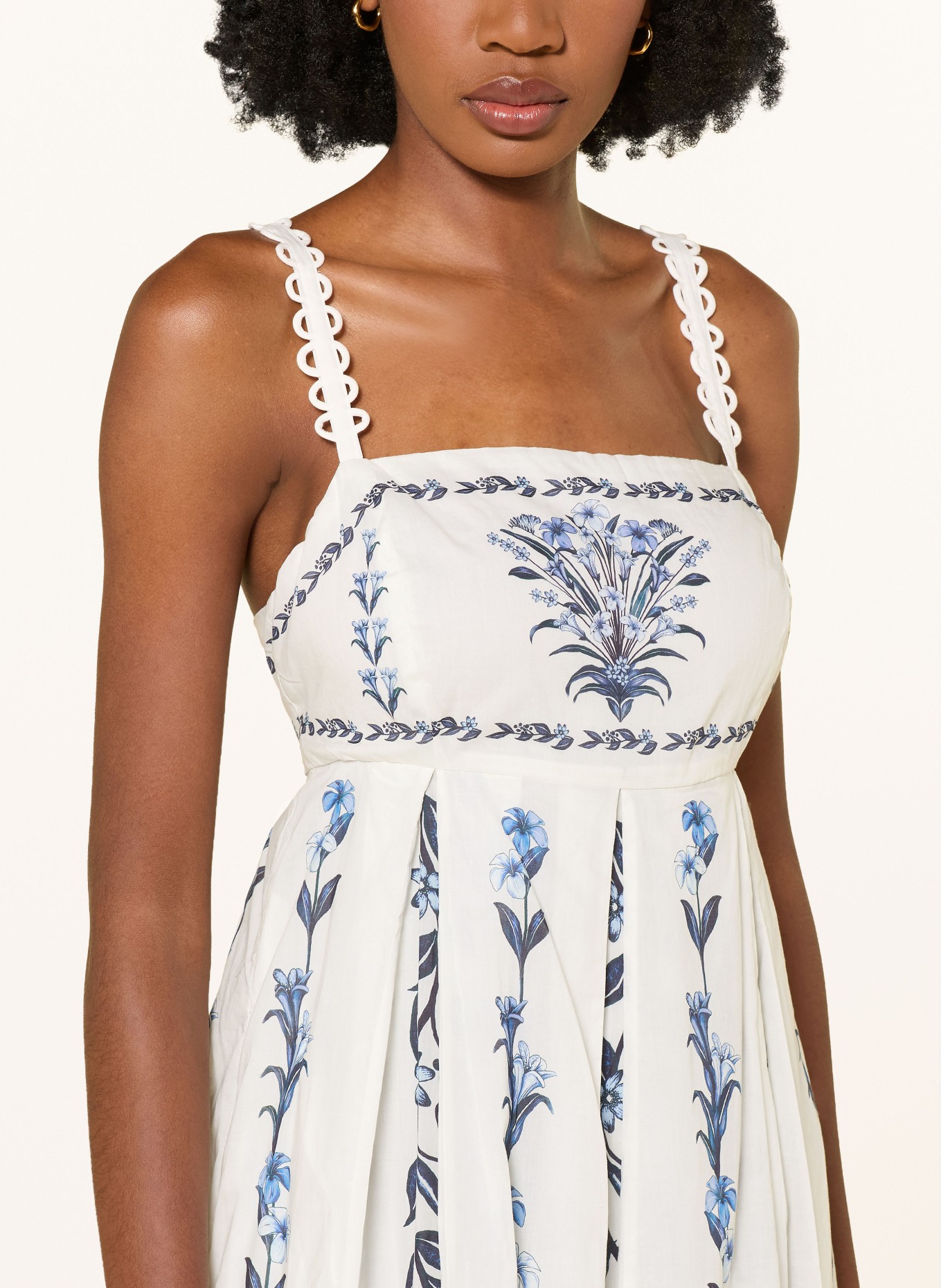 FARM RIO Dress: WHITE / BLUE