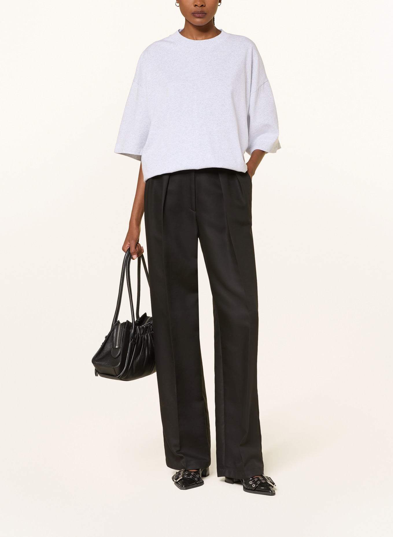 black palms Oversized Shirt ICONIC: LIGHT GRAY