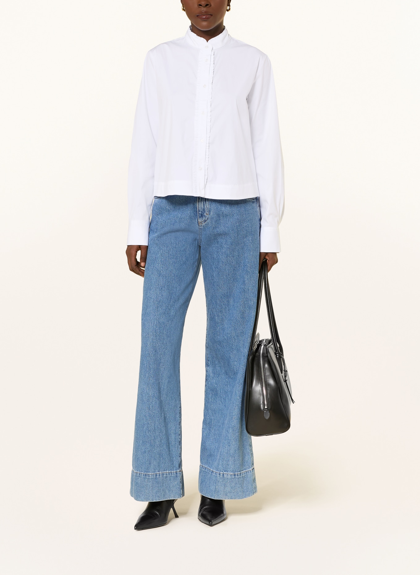 lilienfels Blouse met ruches: WIT