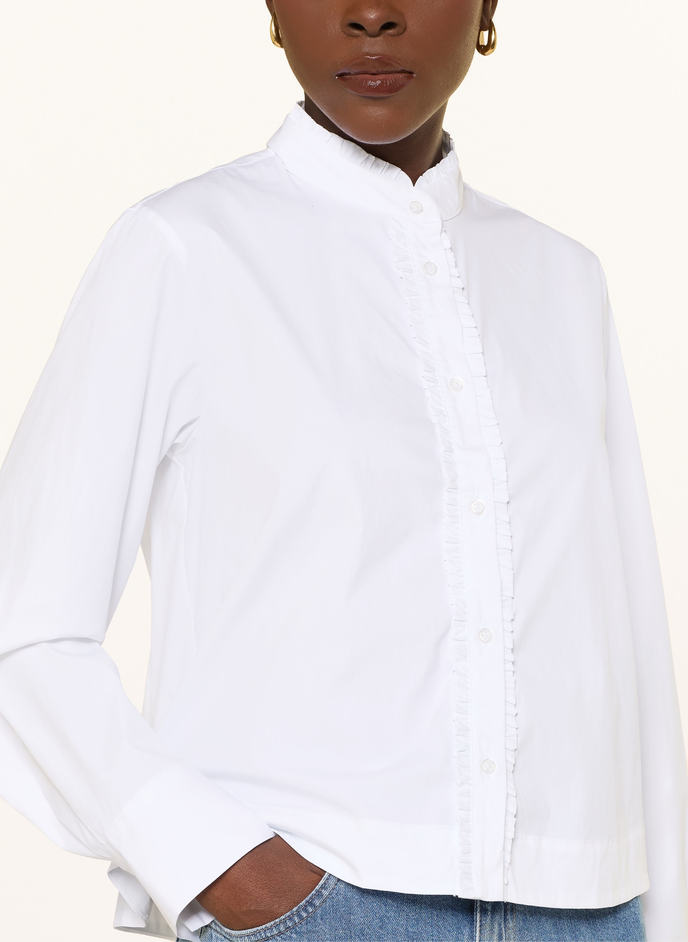 lilienfels Blouse met ruches: WIT