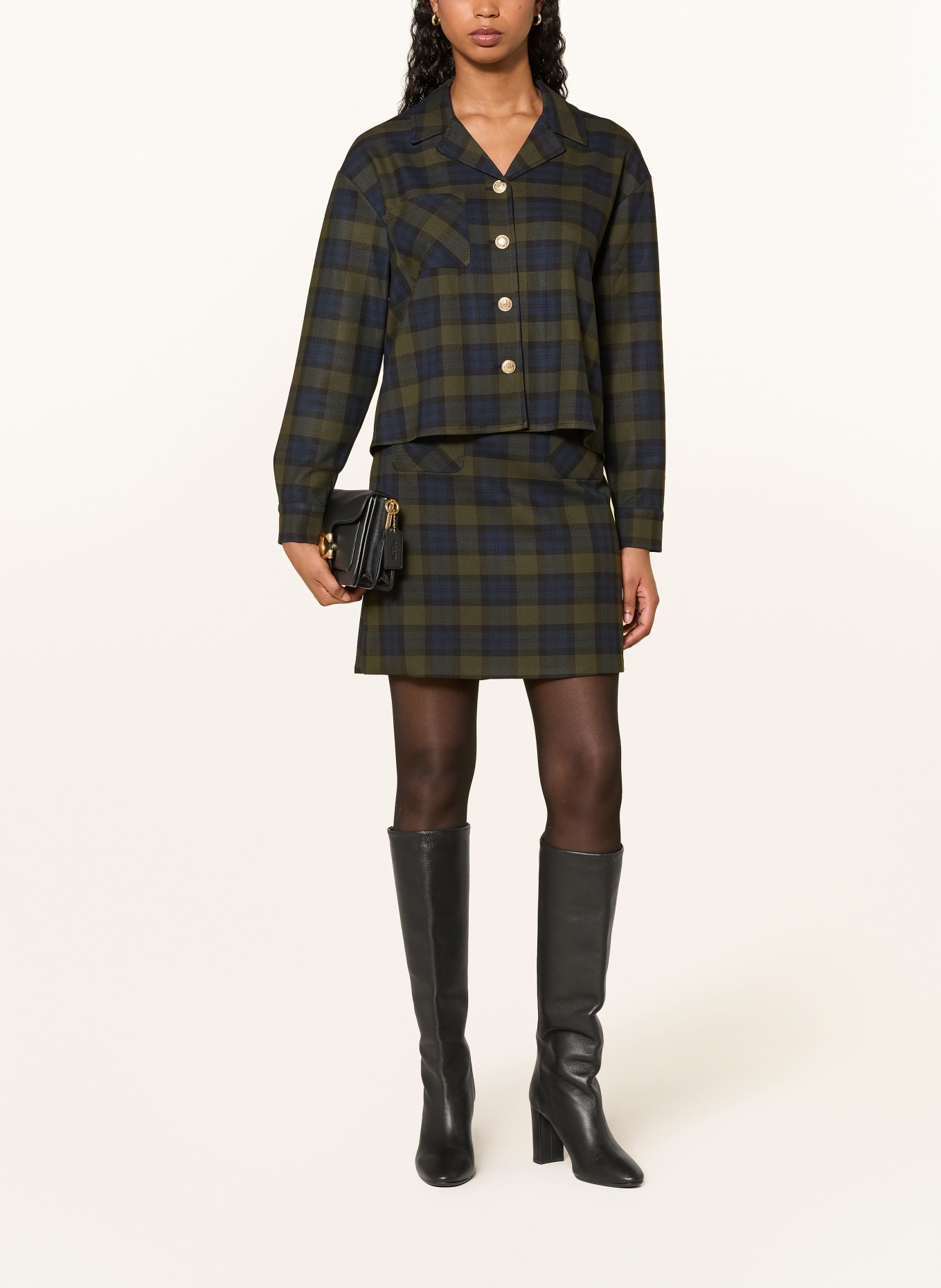 lilienfels Blouse: KHAKI / DARK BLUE / BLACK