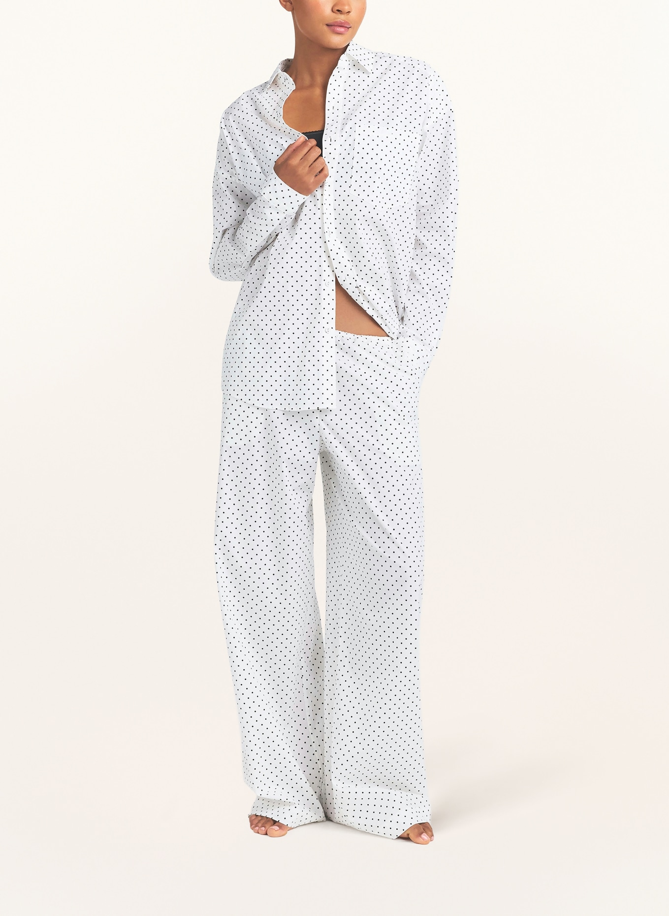 SKIMS Schlafanzug COTTON POPLIN: ONYX DOT PRINT