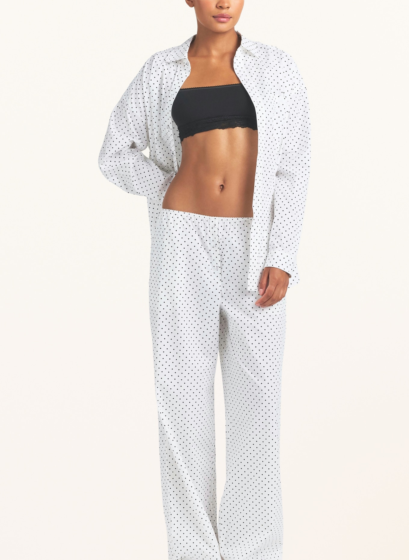 SKIMS Schlafanzug COTTON POPLIN: ONYX DOT PRINT
