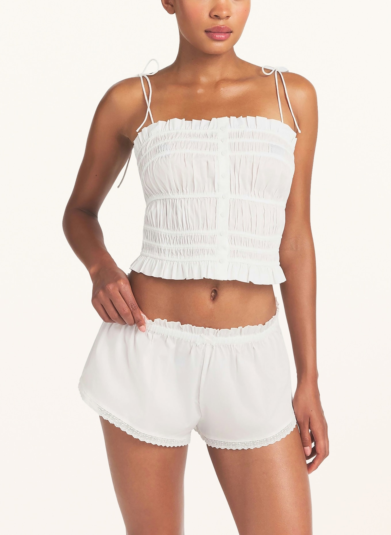 SKIMS Lounge-Shorts POPLIN APPAREL: SNOW