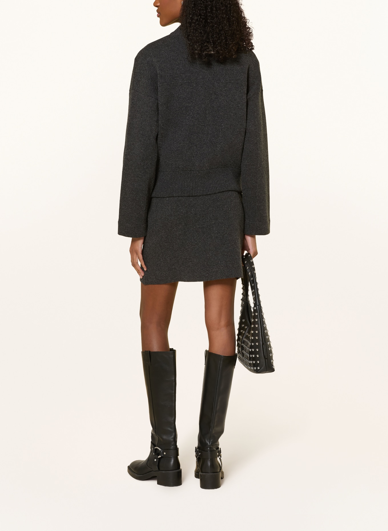 ARMEDANGELS Gebreide blouson: ZWART / DONKERGRIJS