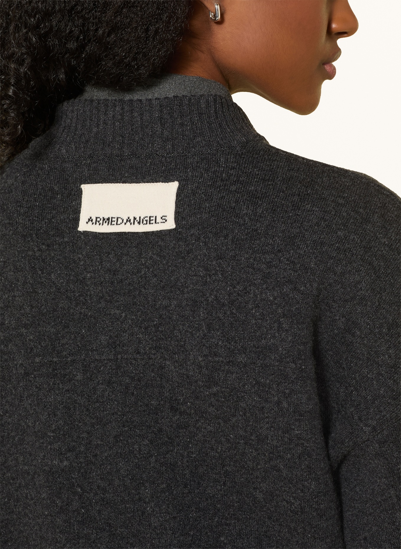 ARMEDANGELS Gebreide blouson: ZWART / DONKERGRIJS