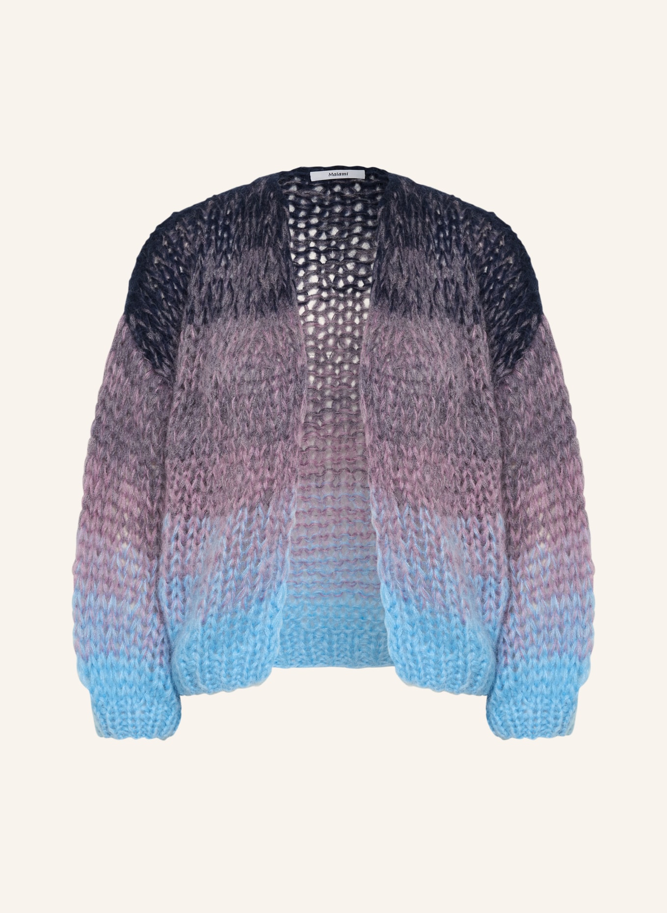 MAIAMI Knitted cover with mohair: PURPLE / LIGHT BLUE / DARK BLUE