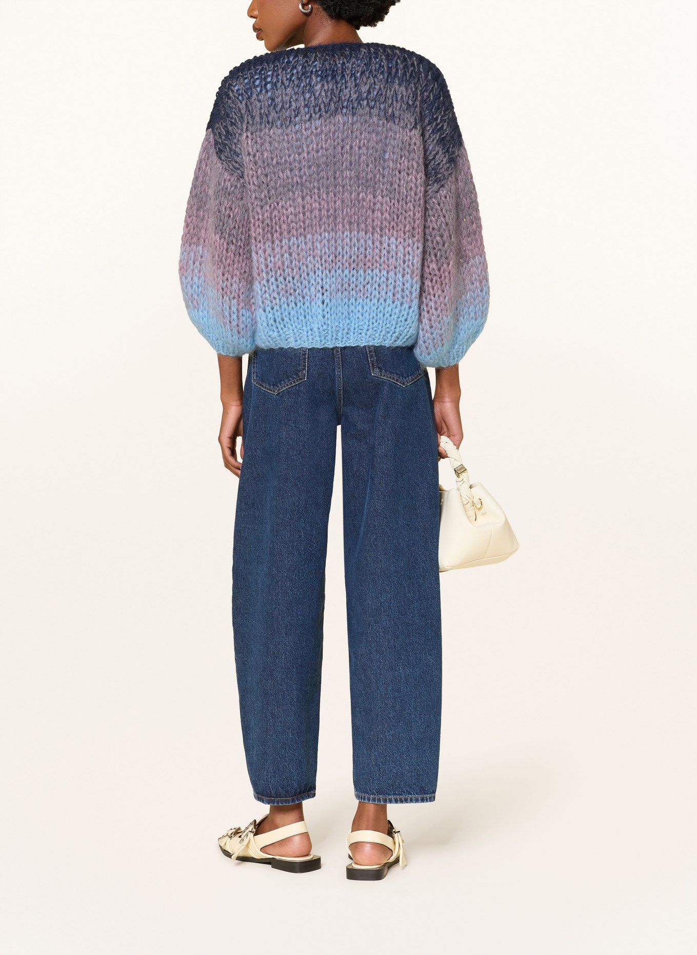 MAIAMI Knitted cover with mohair: PURPLE / LIGHT BLUE / DARK BLUE