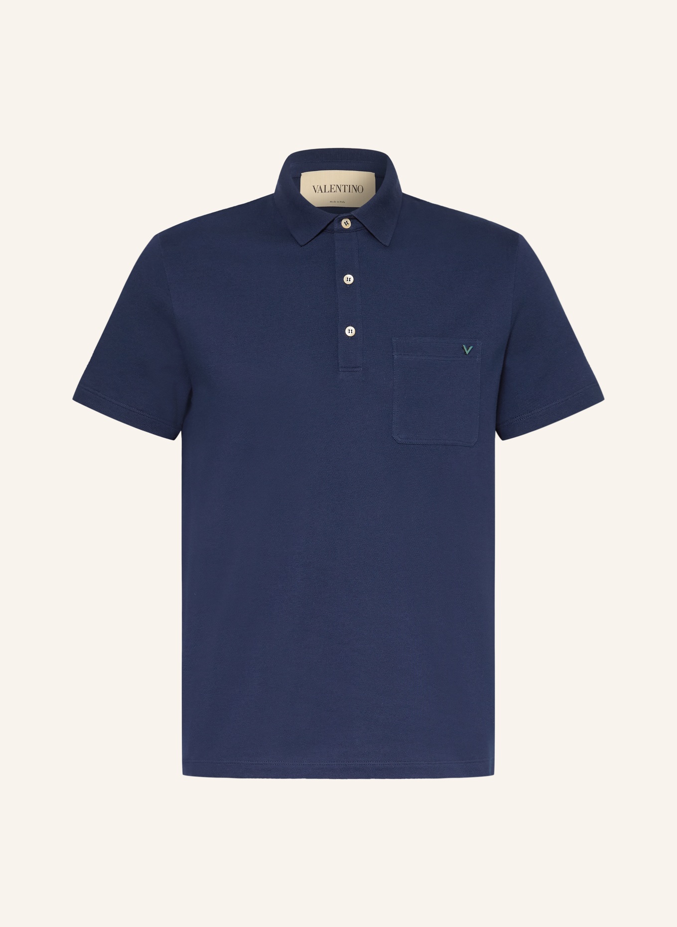 VALENTINO Piqué-poloshirt VGOLD: DONKERBLAUW