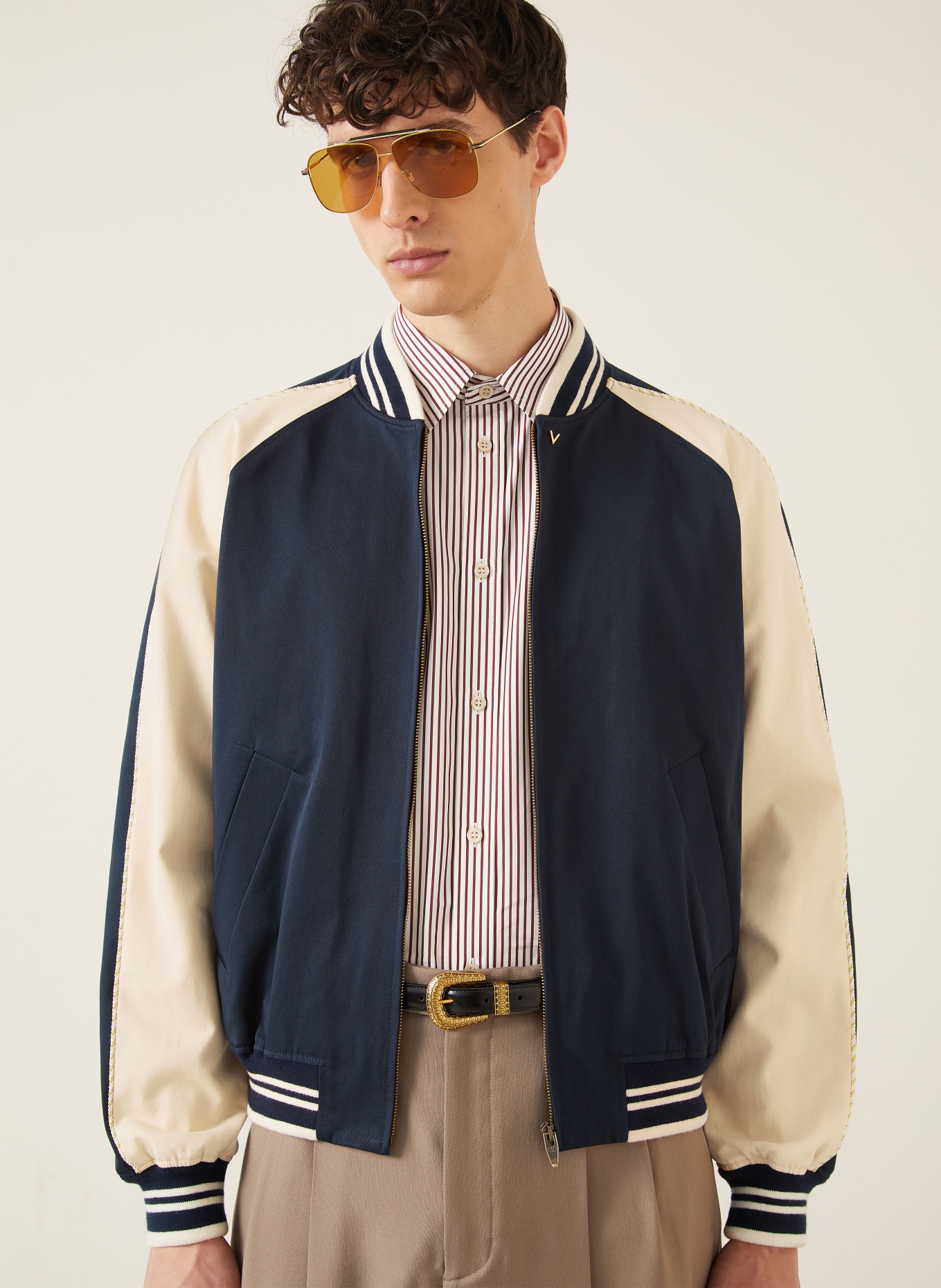 VALENTINO Blouson VGOLD: MØRKEBLÅ / GULD / CREME