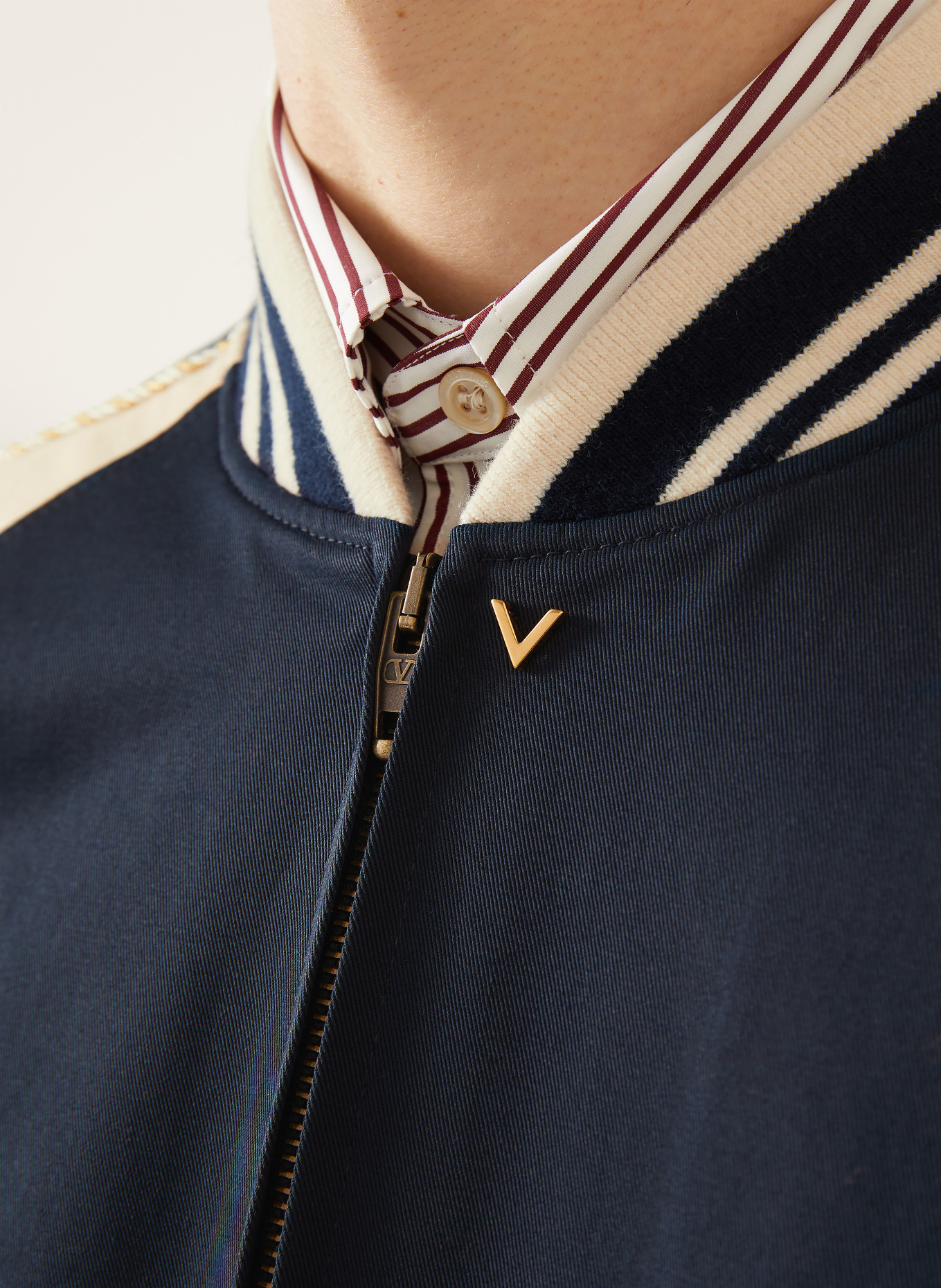 VALENTINO Blouson VGOLD: MØRKEBLÅ / GULD / CREME