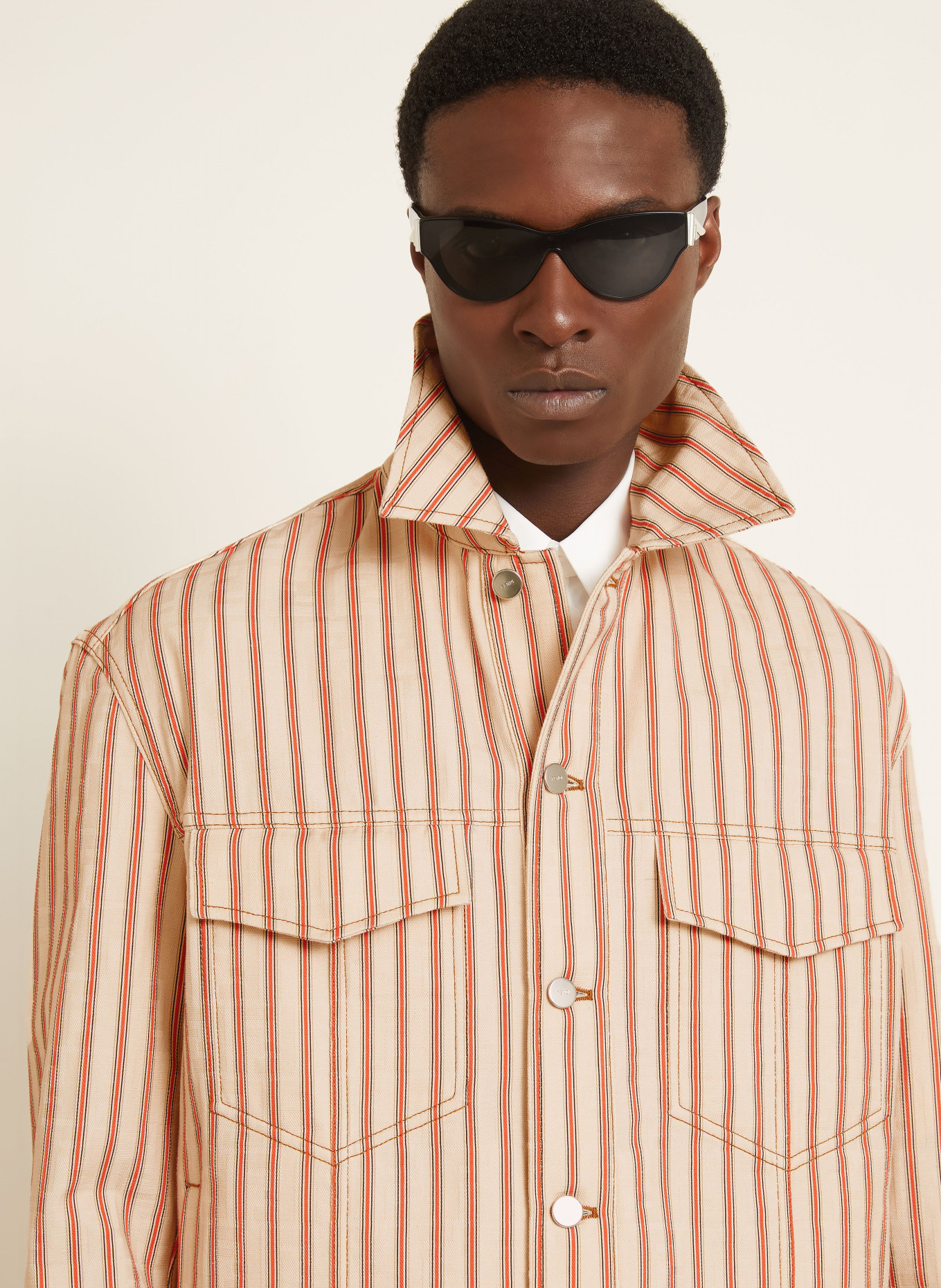FENDI Overjacket: KRÉMOVÁ / ČERVENÁ