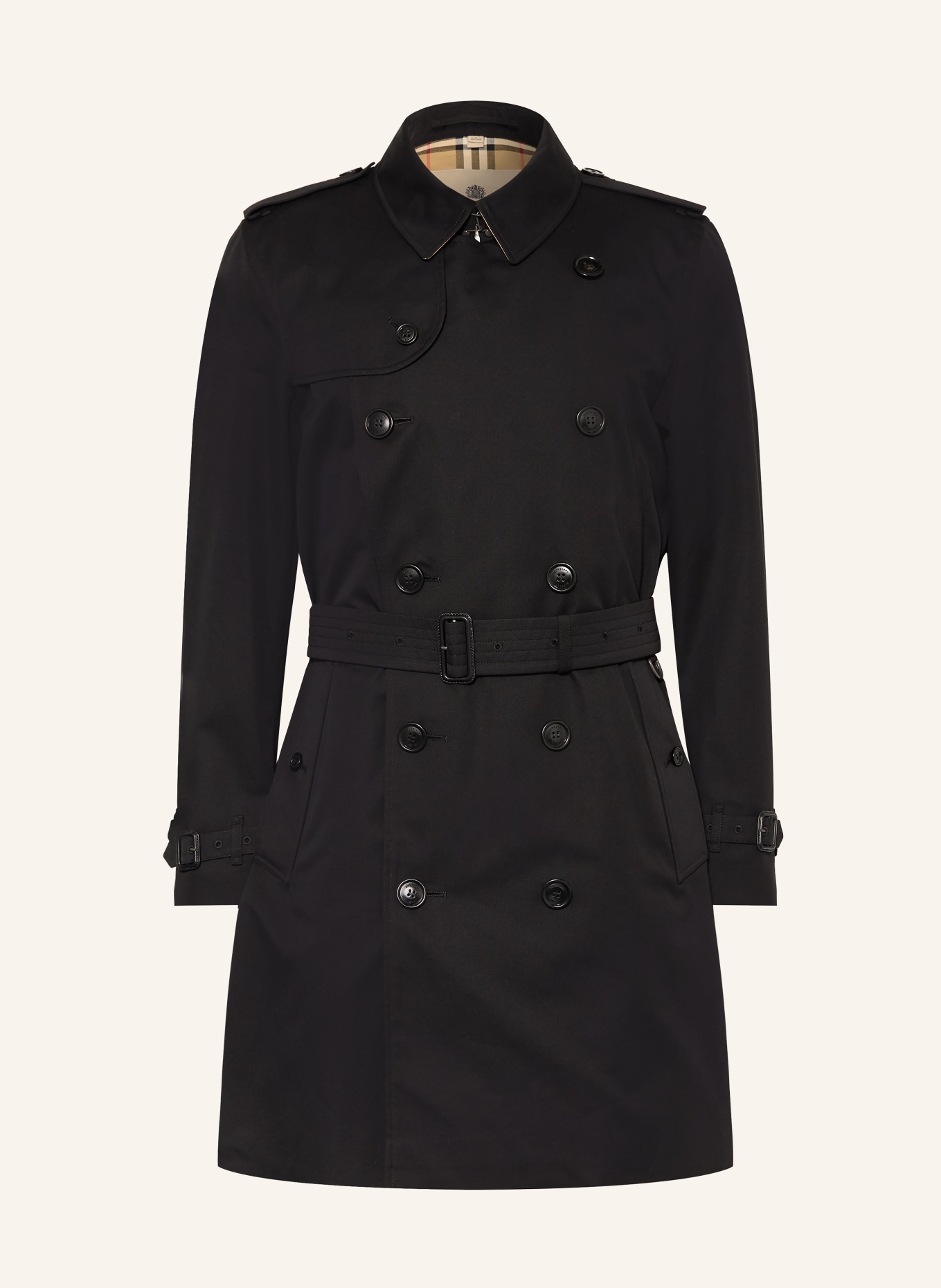 BURBERRY KENSINGTON Trench Coat: BLACK