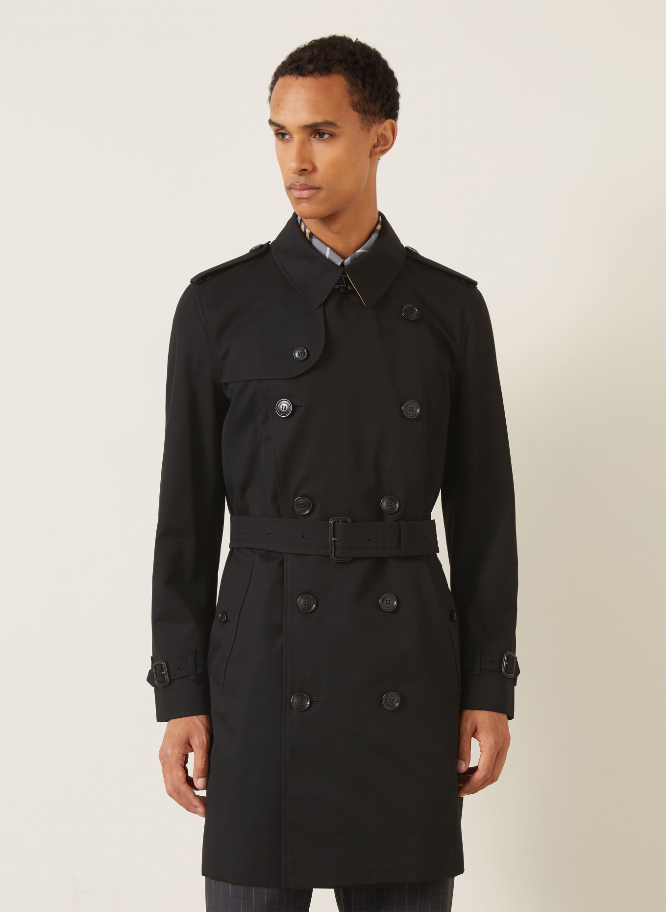 BURBERRY KENSINGTON Trench Coat: BLACK