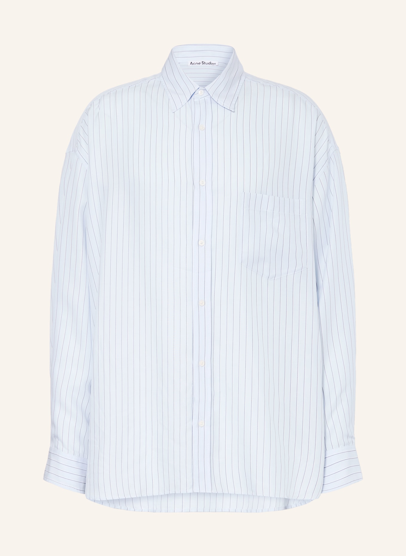 Acne Studios Overhemd Custom Fit: LICHTBLAUW / DONKERBLAUW / WIT