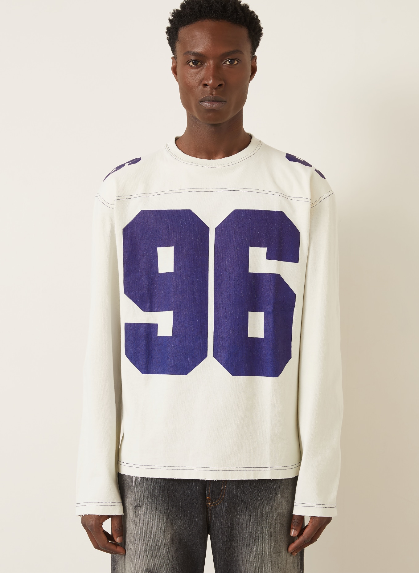Acne Studios Longsleeve: BEIGE / BLAU