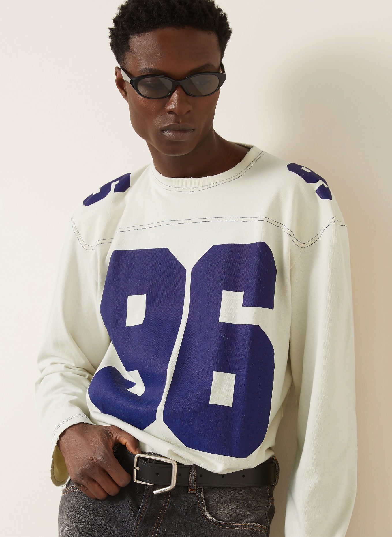 Acne Studios Longsleeve: BEIGE / BLAU