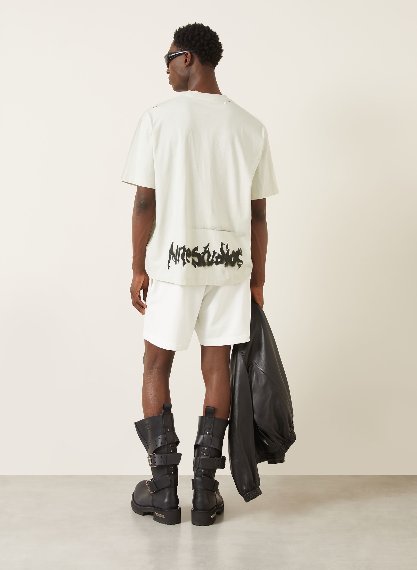 Acne Studios Oversized shirt: ECRU / WHITE / BLACK