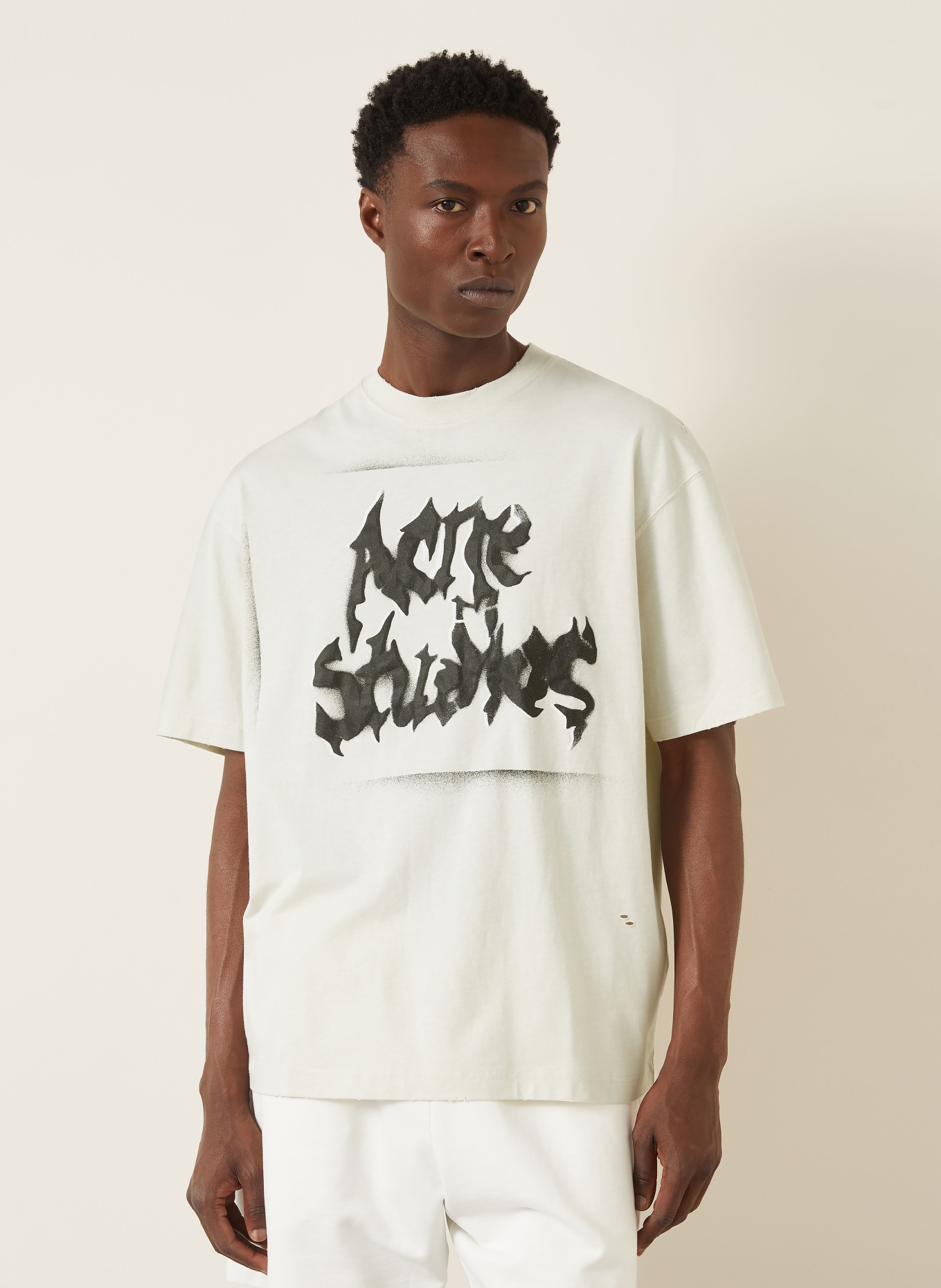 Acne Studios Oversized shirt: ECRU / WHITE / BLACK