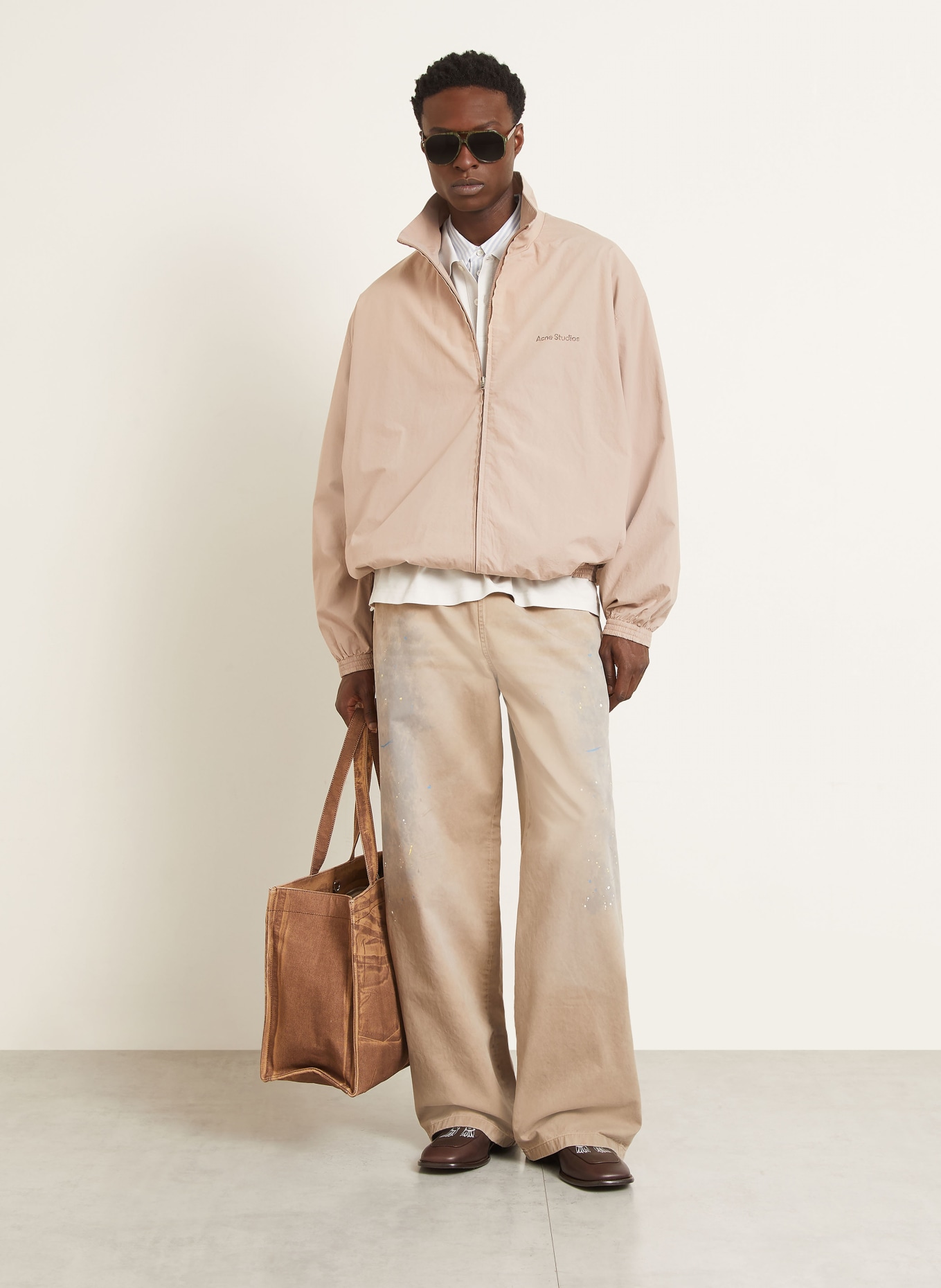 Acne Studios Kalhoty Regular Fit: BÉŽOVÁ