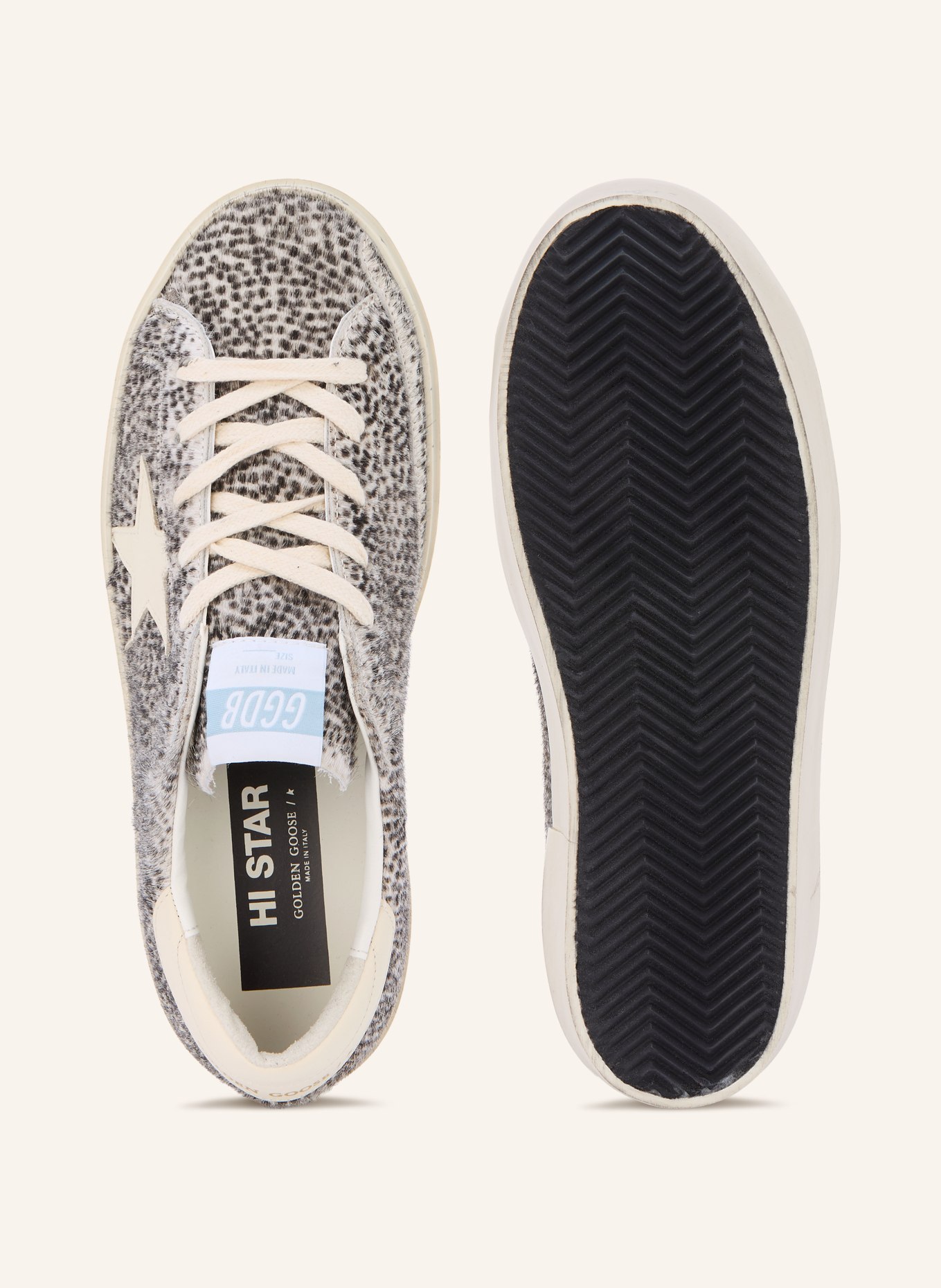 GOLDEN GOOSE Baskets HI STAR: NOIR / ÉCRU