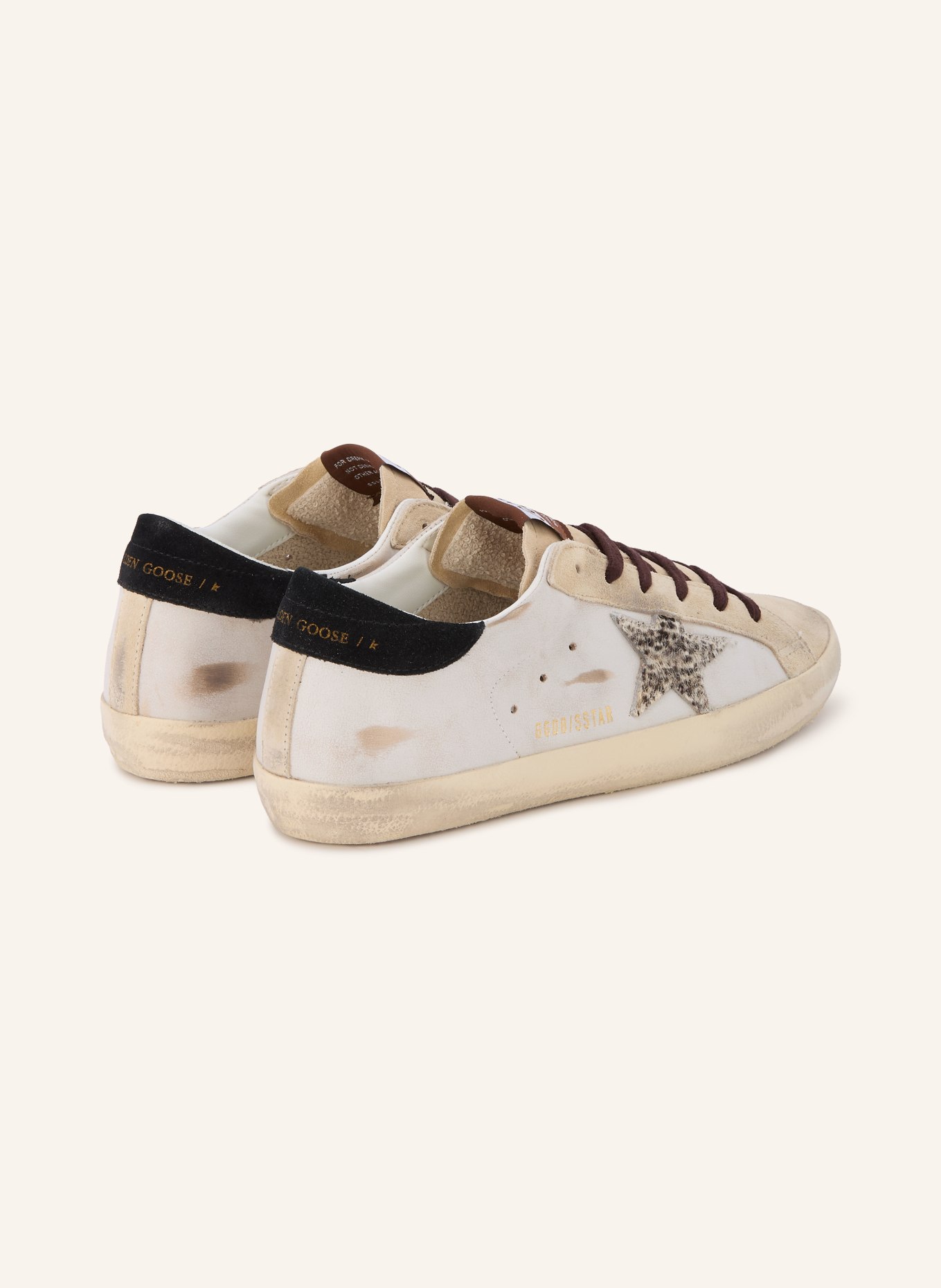 GOLDEN GOOSE Baskets SUPER-STAR: ÉCRU / MARRON FONCÉ / GRIS CLAIR
