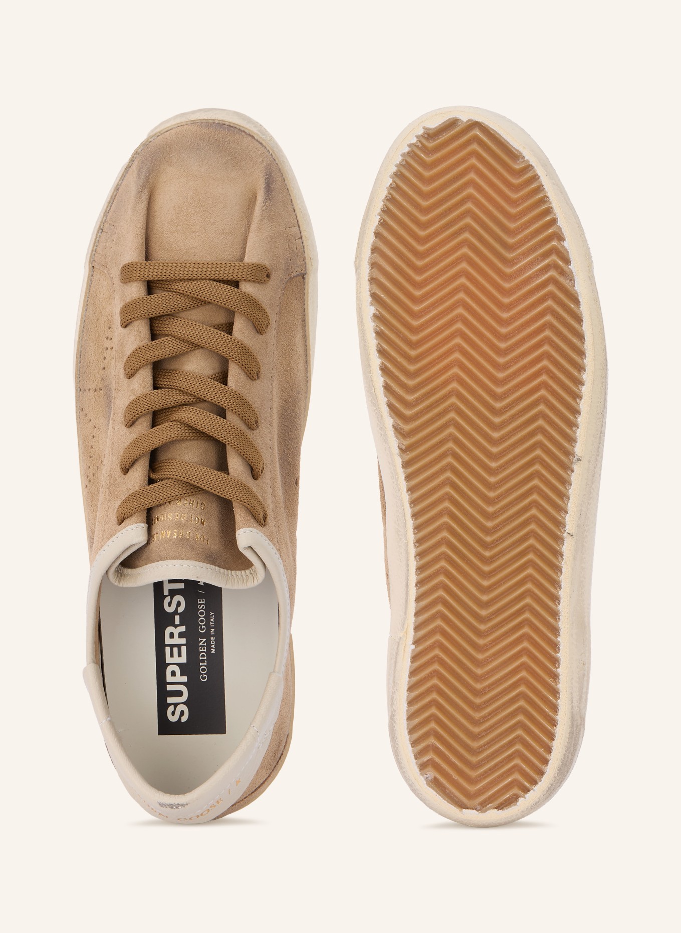GOLDEN GOOSE Baskets SUPER-STAR: MARRON CLAIR / ÉCRU