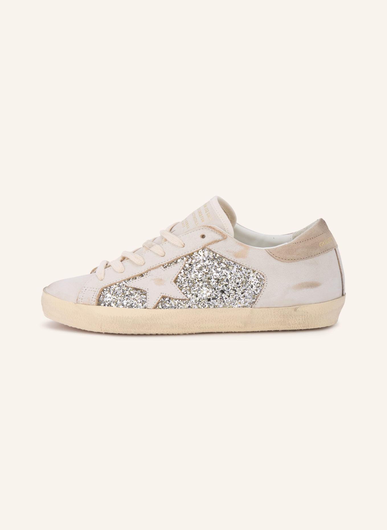 GOLDEN GOOSE Baskets SUPER-STAR: ÉCRU / ARGENT / BEIGE