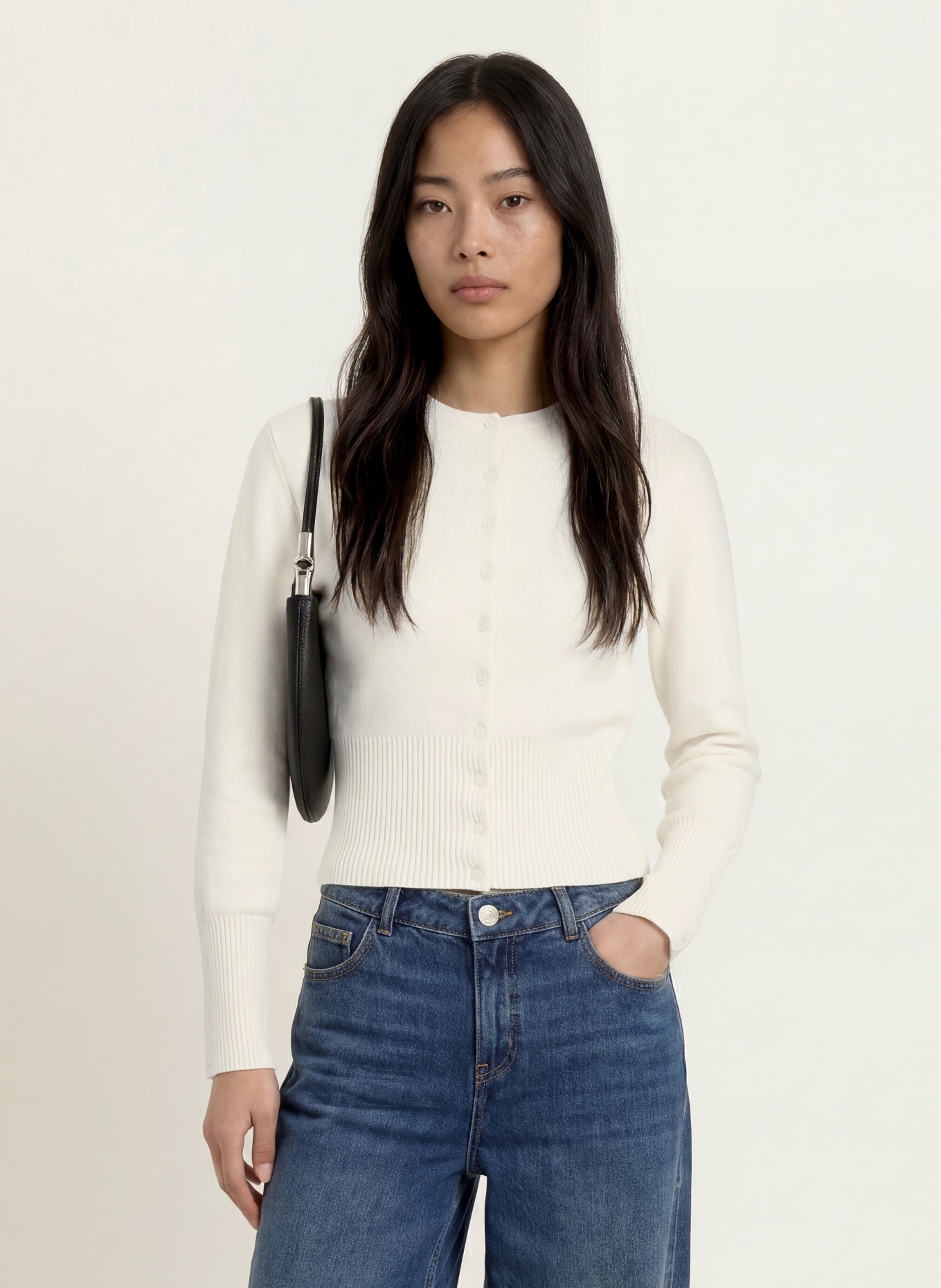 NINETY-9 FAYE Cardigan: CREAM