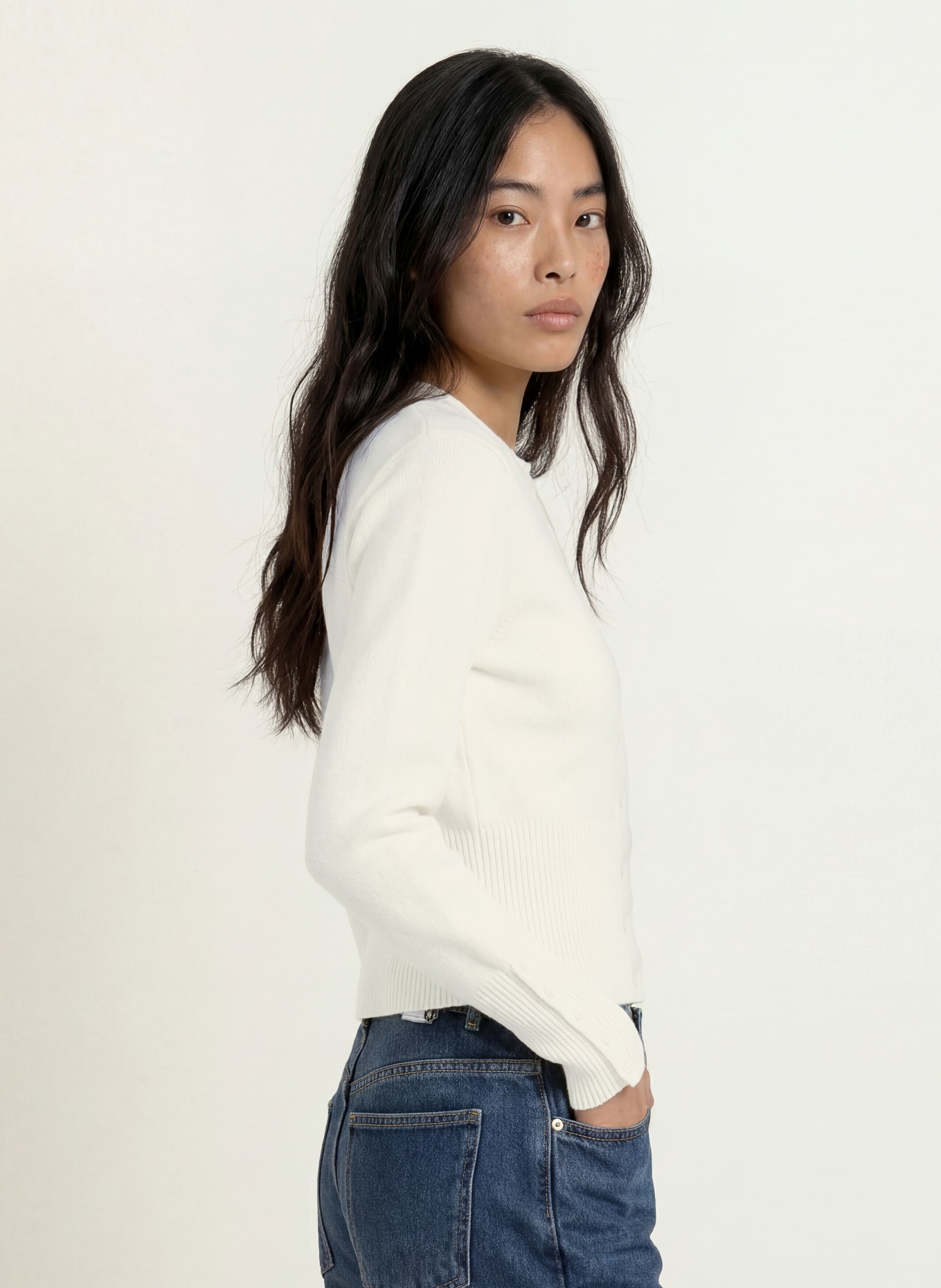 NINETY-9 FAYE Cardigan: CREAM