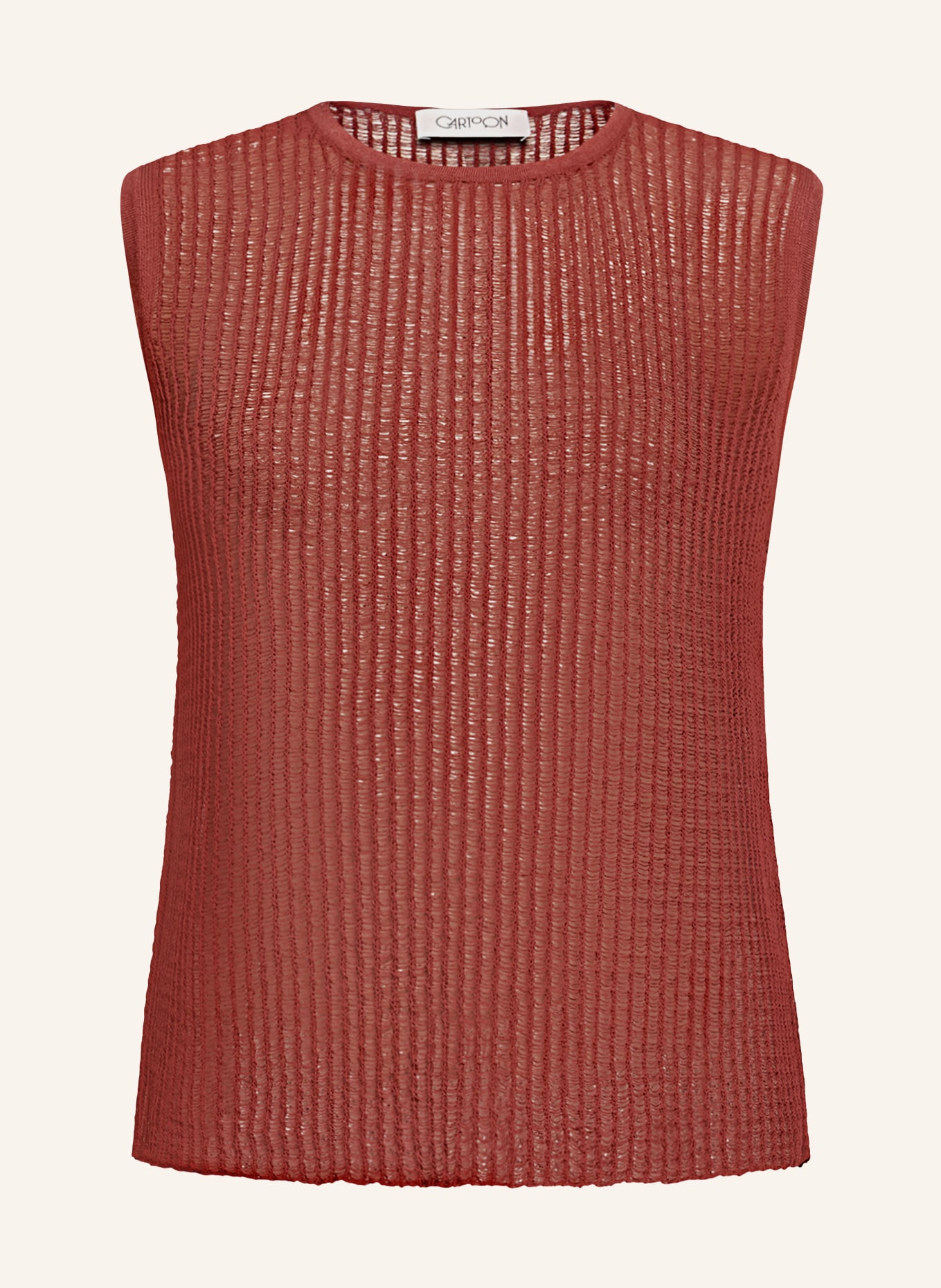 CARTOON Sleeveless sweaters: DARK RED