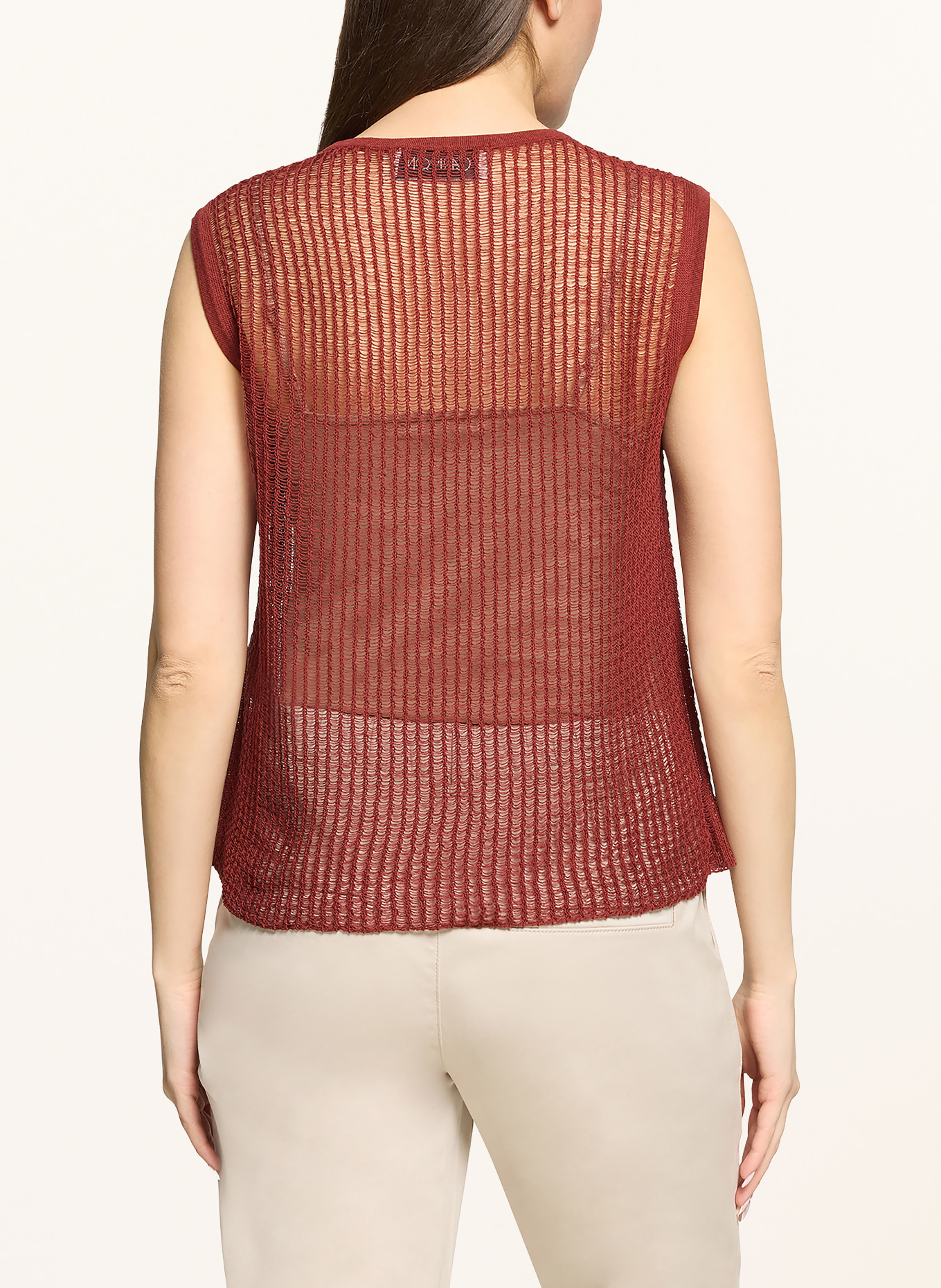 CARTOON Sleeveless sweaters: DARK RED