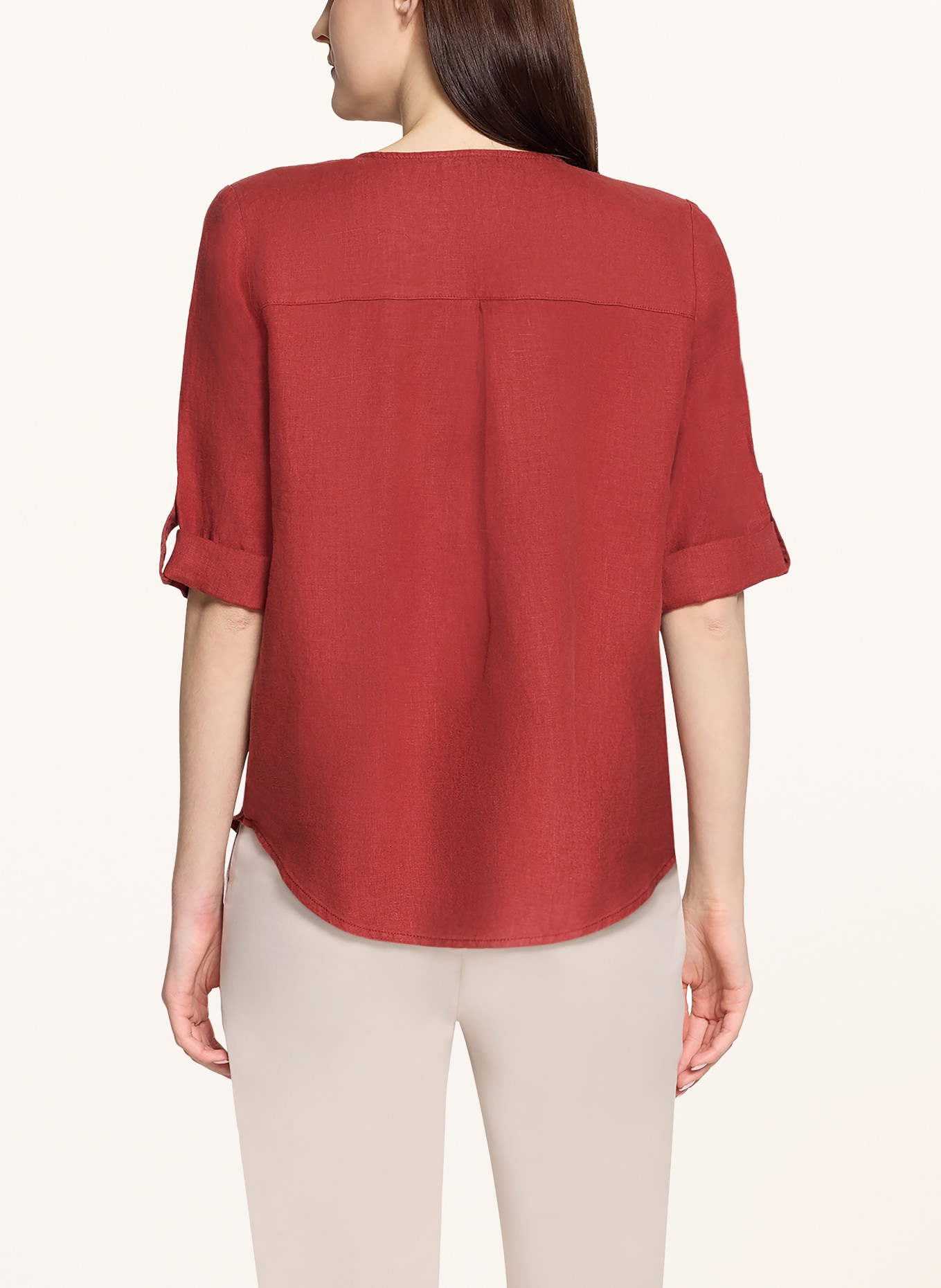CARTOON Linnen blouse: DONKERROOD