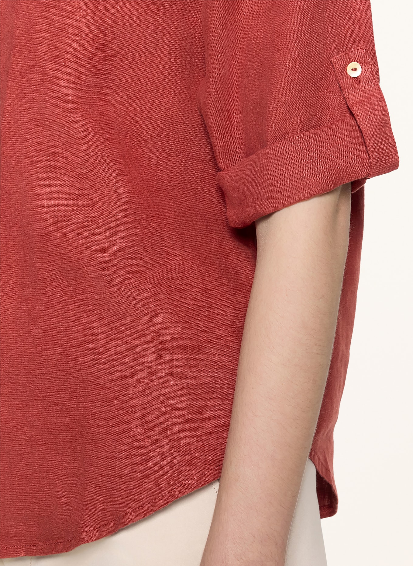 CARTOON Linnen blouse: DONKERROOD