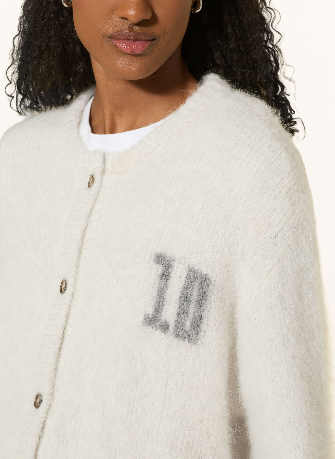 10DAYS Strickjacke mit Alpaka: ECRU
