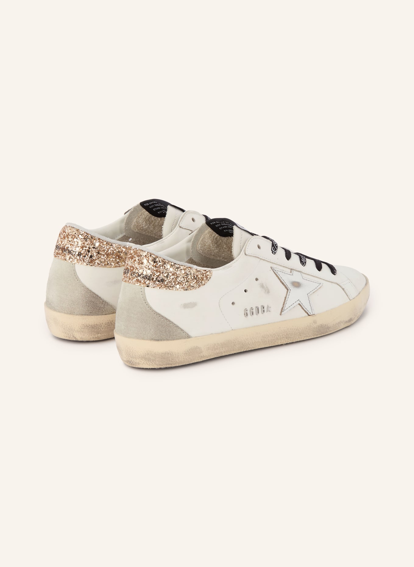 GOLDEN GOOSE Baskets SUPER-STAR: BLANC / ARGENT / BEIGE
