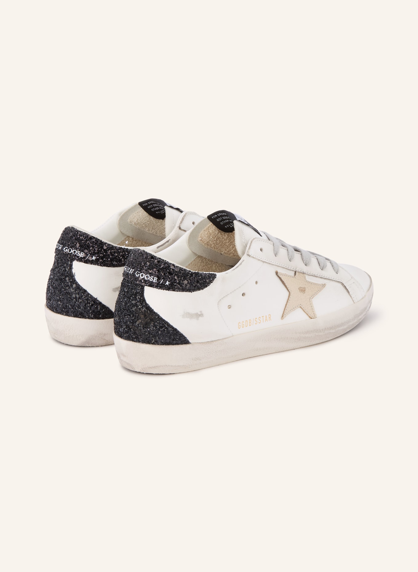 GOLDEN GOOSE Baskets SUPER-STAR: BLANC / PLATINE / NOIR