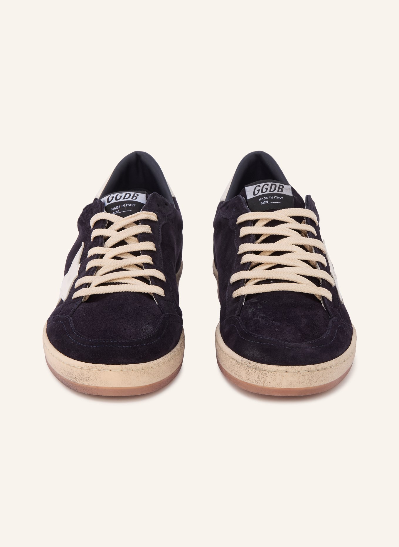 GOLDEN GOOSE Baskets BALL STAR: BLEU FONCÉ / BLANC