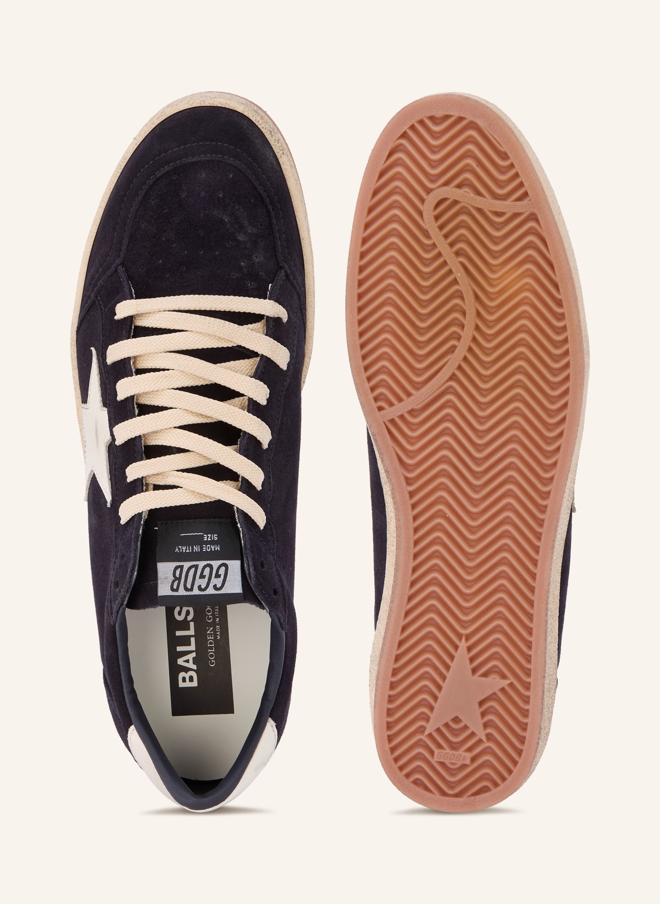 GOLDEN GOOSE Baskets BALL STAR: BLEU FONCÉ / BLANC