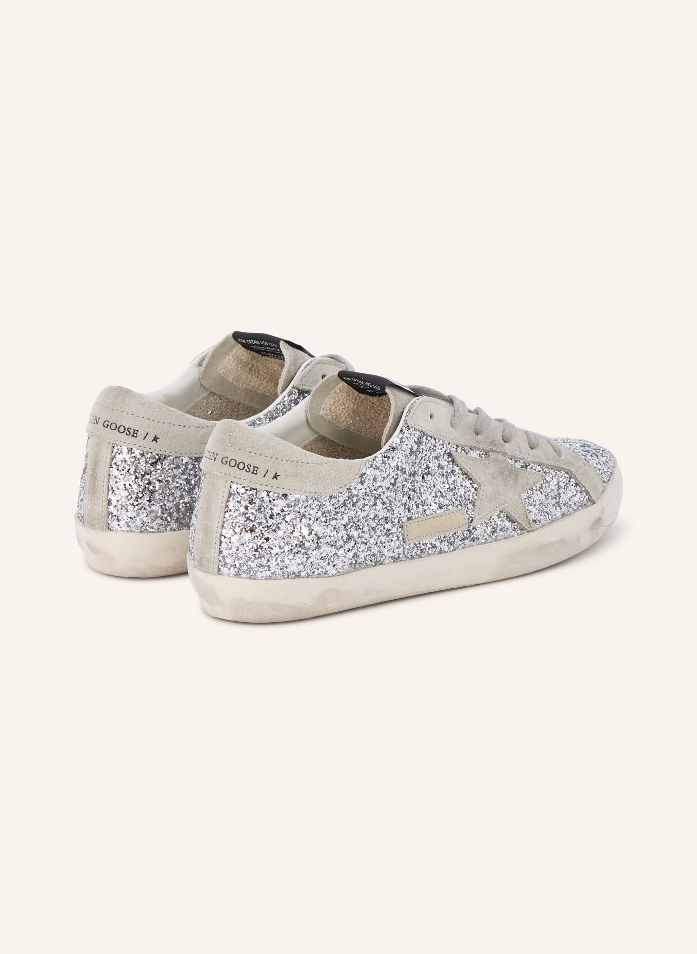 GOLDEN GOOSE Baskets SUPER-STAR: ARGENT / GRIS CLAIR