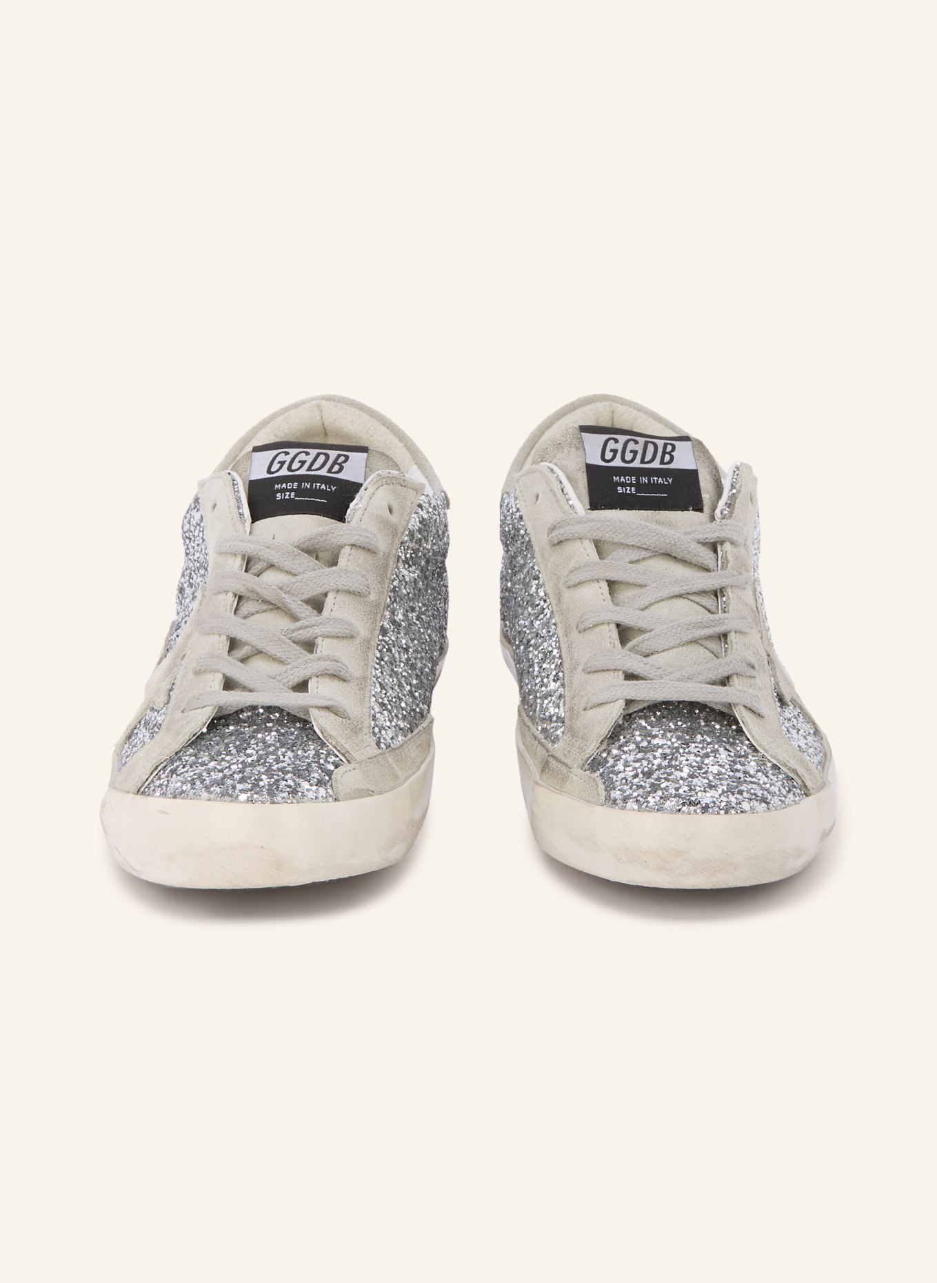 GOLDEN GOOSE Baskets SUPER-STAR: ARGENT / GRIS CLAIR