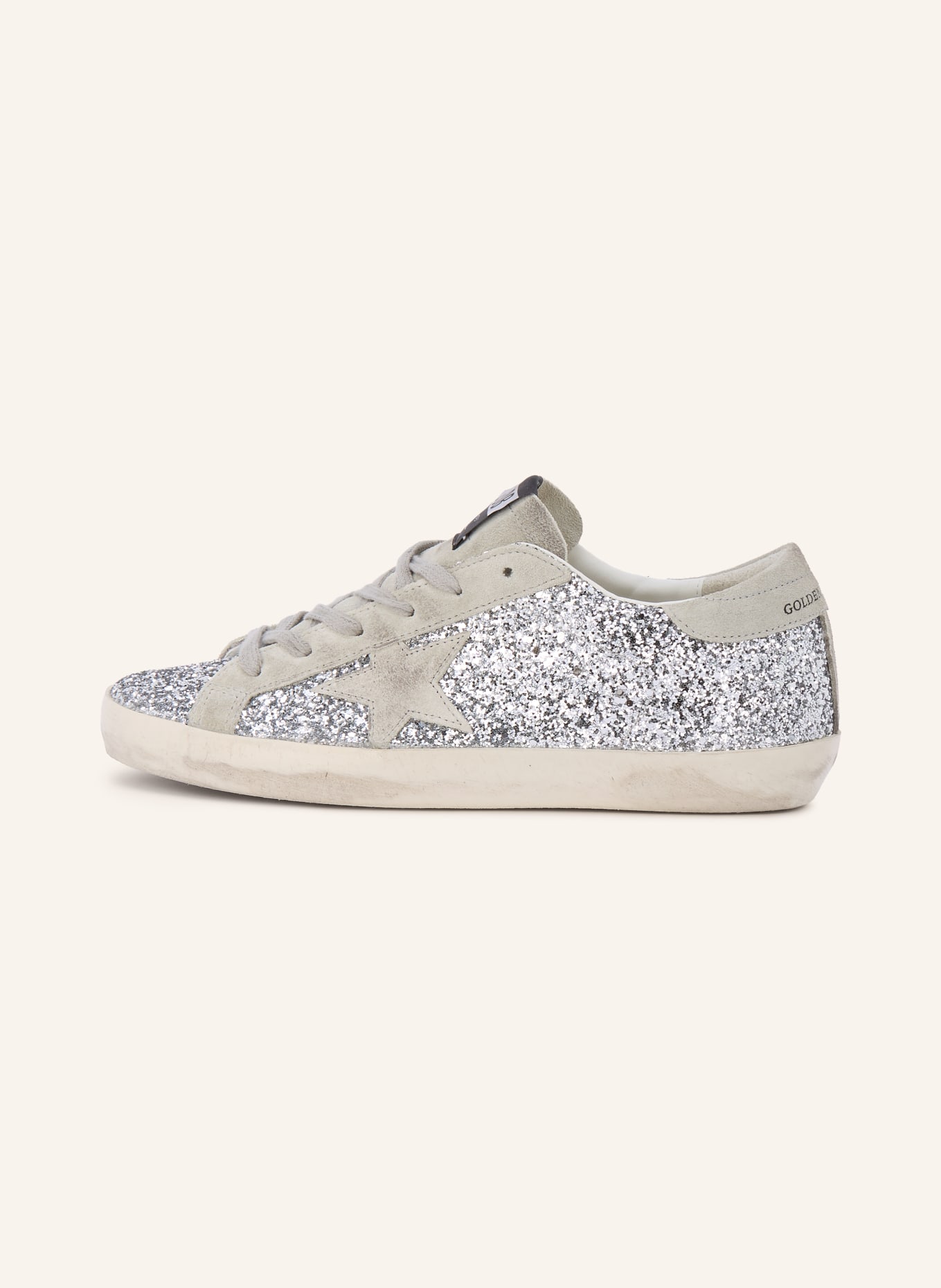 GOLDEN GOOSE Baskets SUPER-STAR: ARGENT / GRIS CLAIR