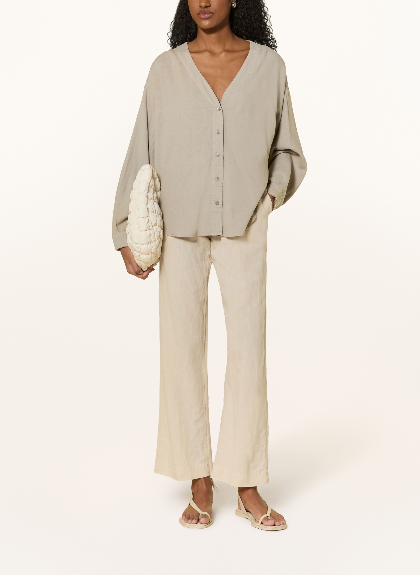 10DAYS Bluse mit Leinen: BEIGE
