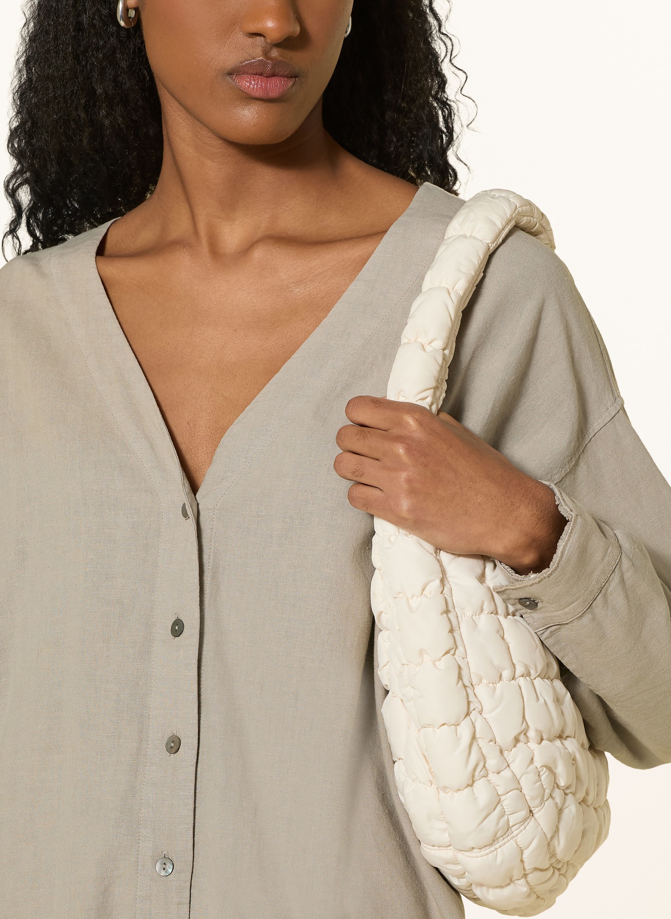 10DAYS Bluse mit Leinen: BEIGE